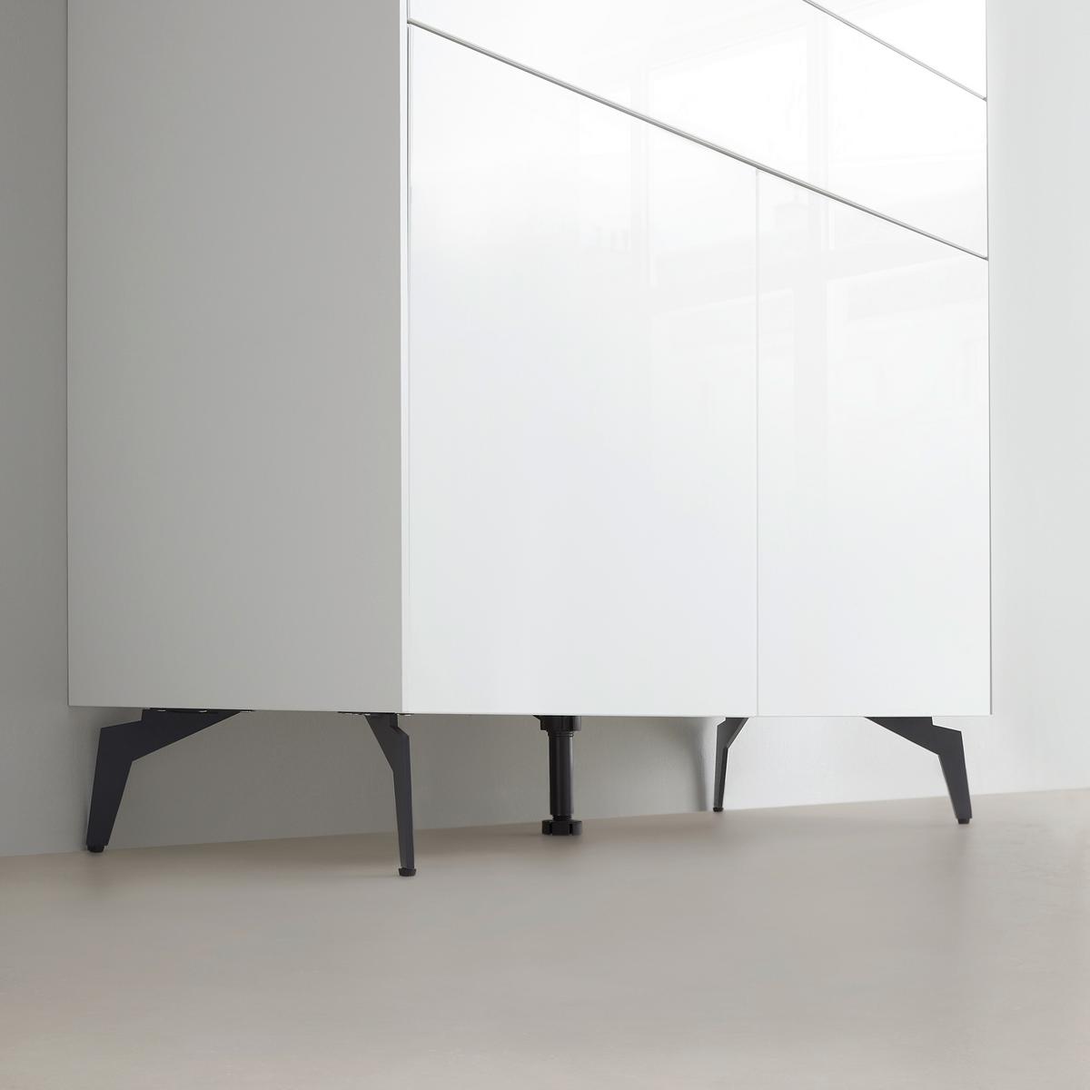 Fußset Silverstone Grau/Schwarz - Schwarz/Grau, MODERN, Metall (17/15/1cm) - Premium Living