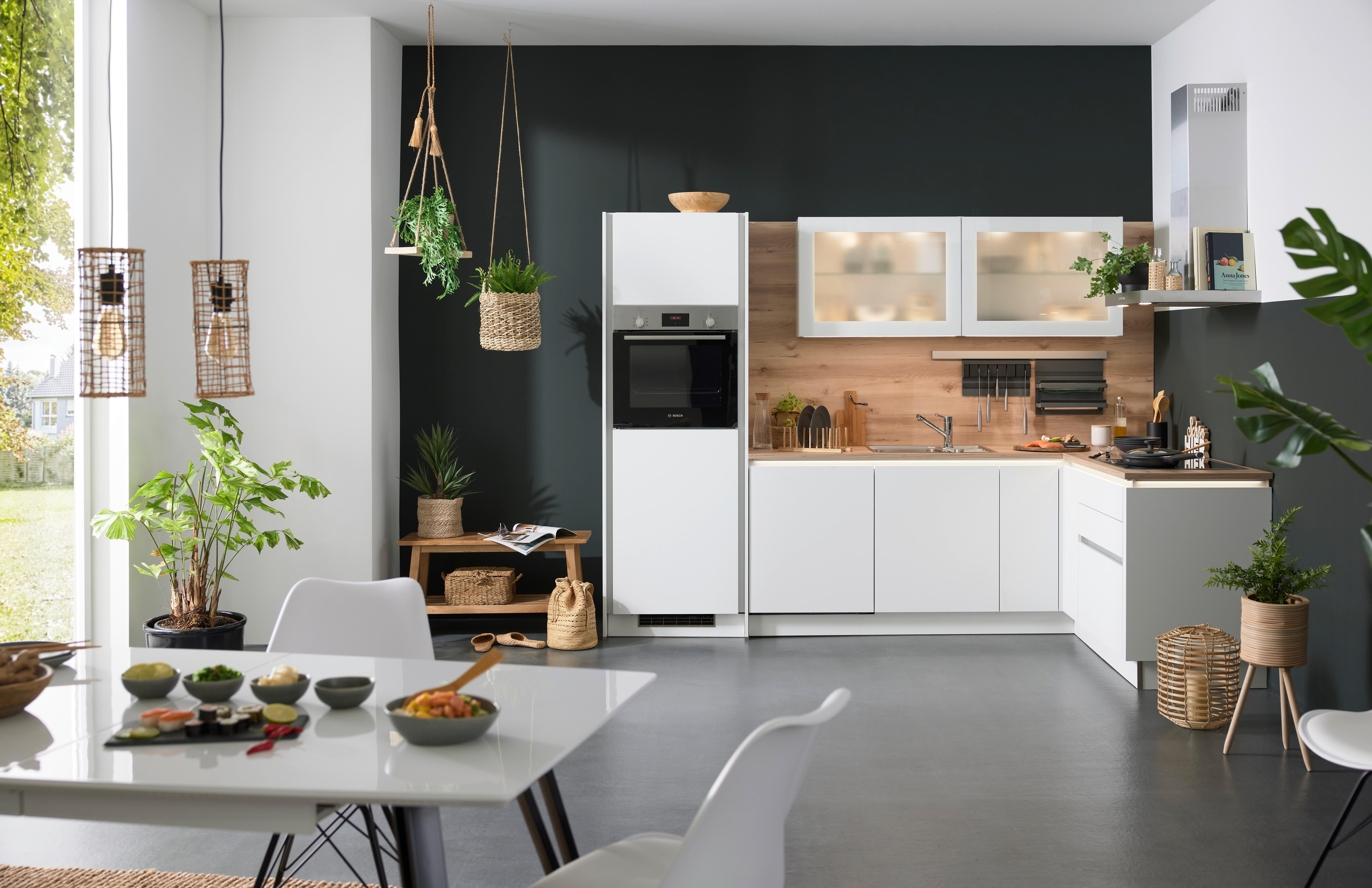 Eckküche Clean ca. 280x175cm Weiß - Weiß, MODERN, Holzwerkstoff (280/175cm) - Express-Kuechen