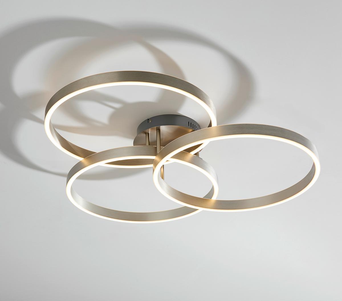 LAMPA SUFITOWA LED 6233-55 PAAN - kolor stalowy, Design, tworzywo sztuczne/metal (75/71,1/15,1cm) - Paul Neuhaus