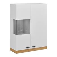Hängevitrine Kiro Weiß/Eichefarben - MODERN, Glas/Holzwerkstoff (90/120/35cm) - Mömax