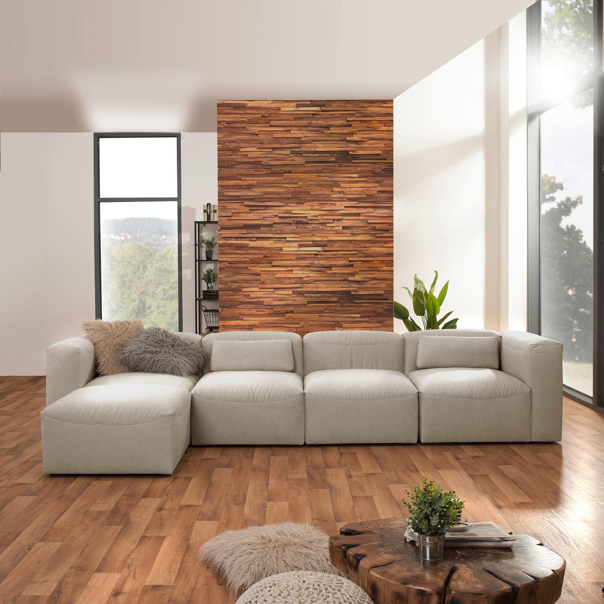Ecksofa Lena LENA - Creme, Design, Kunststoff/Textil (175/350cm) - Max Winzer