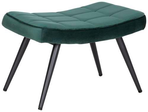 Hocker aus Samt in Grün - Schwarz/Grün, Modern, Textil/Metall (39/39/59cm) - Mömax