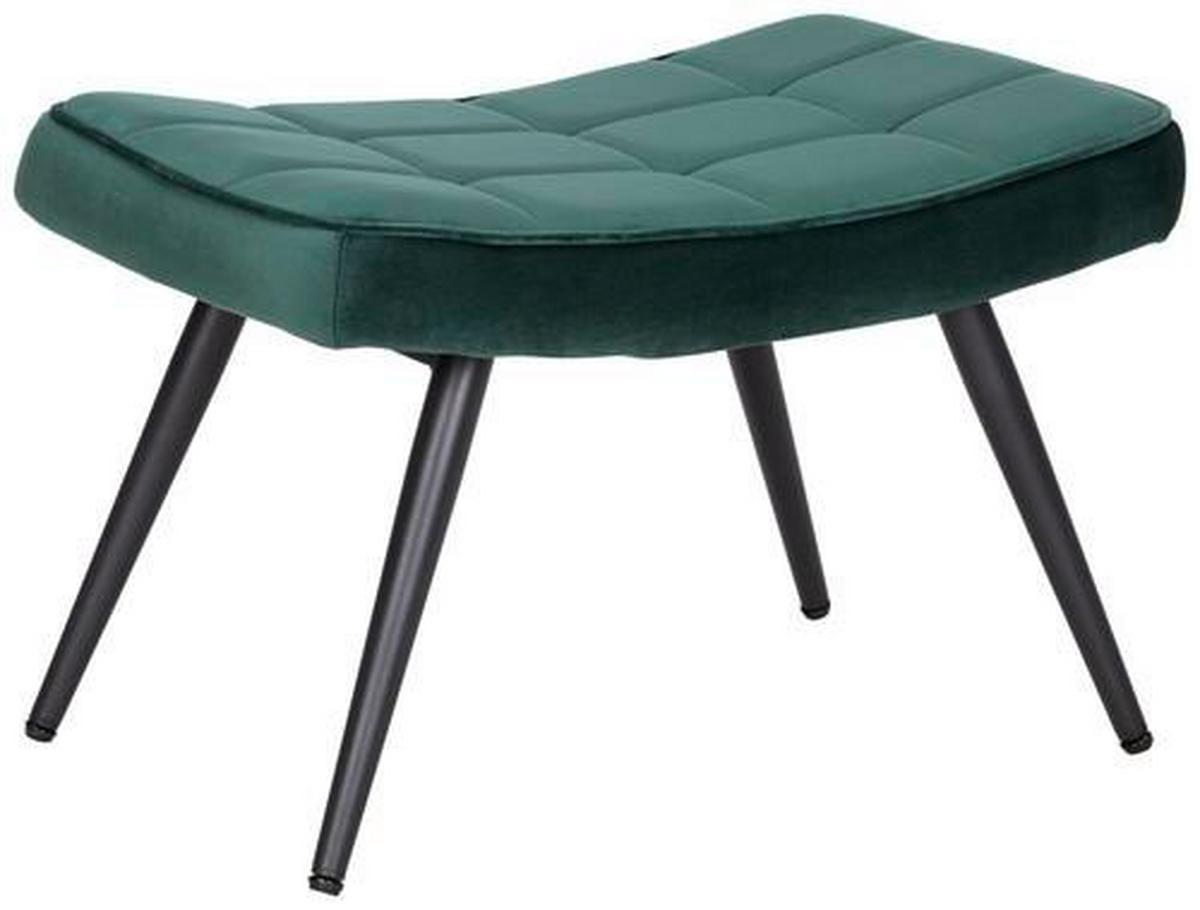 Hocker aus Samt in Grün - Schwarz/Grün, Modern, Textil/Metall (39/39/59cm) - Mömax
