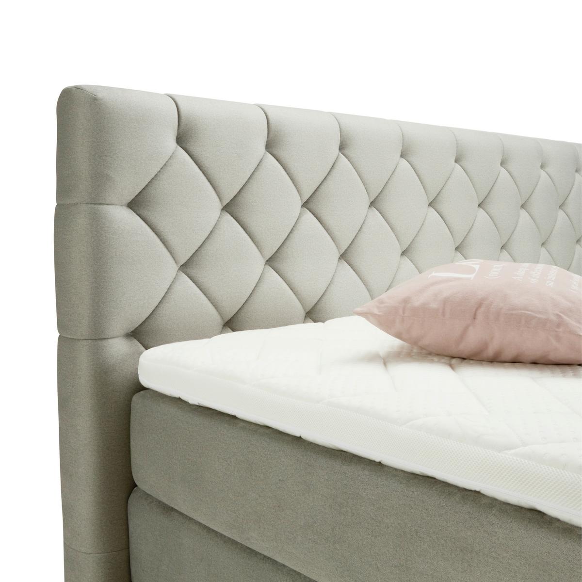 Postelja Boxpring Palio, Svetlo Siva, Predal, 160x200 - črna/svetlo siva, Konvencionalno, kovina/tekstil (160/200cm) - Premium Living