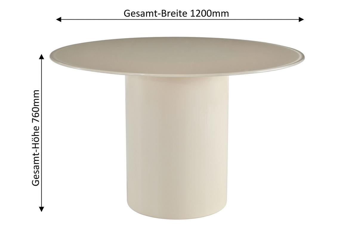 Jedilna Miza Tivoli, Bež, Ø 120 - bež, Moderno, steklo/leseni material (120/75cm) - MID.YOU