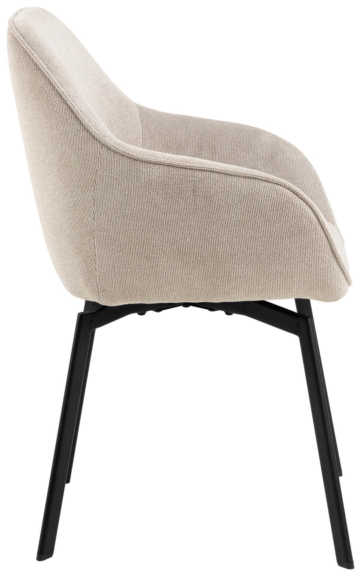 KRZESŁO CLARA - beżowy/czarny, Design, metal/tkanina (58,5/83,5/55,5cm) - MID.YOU