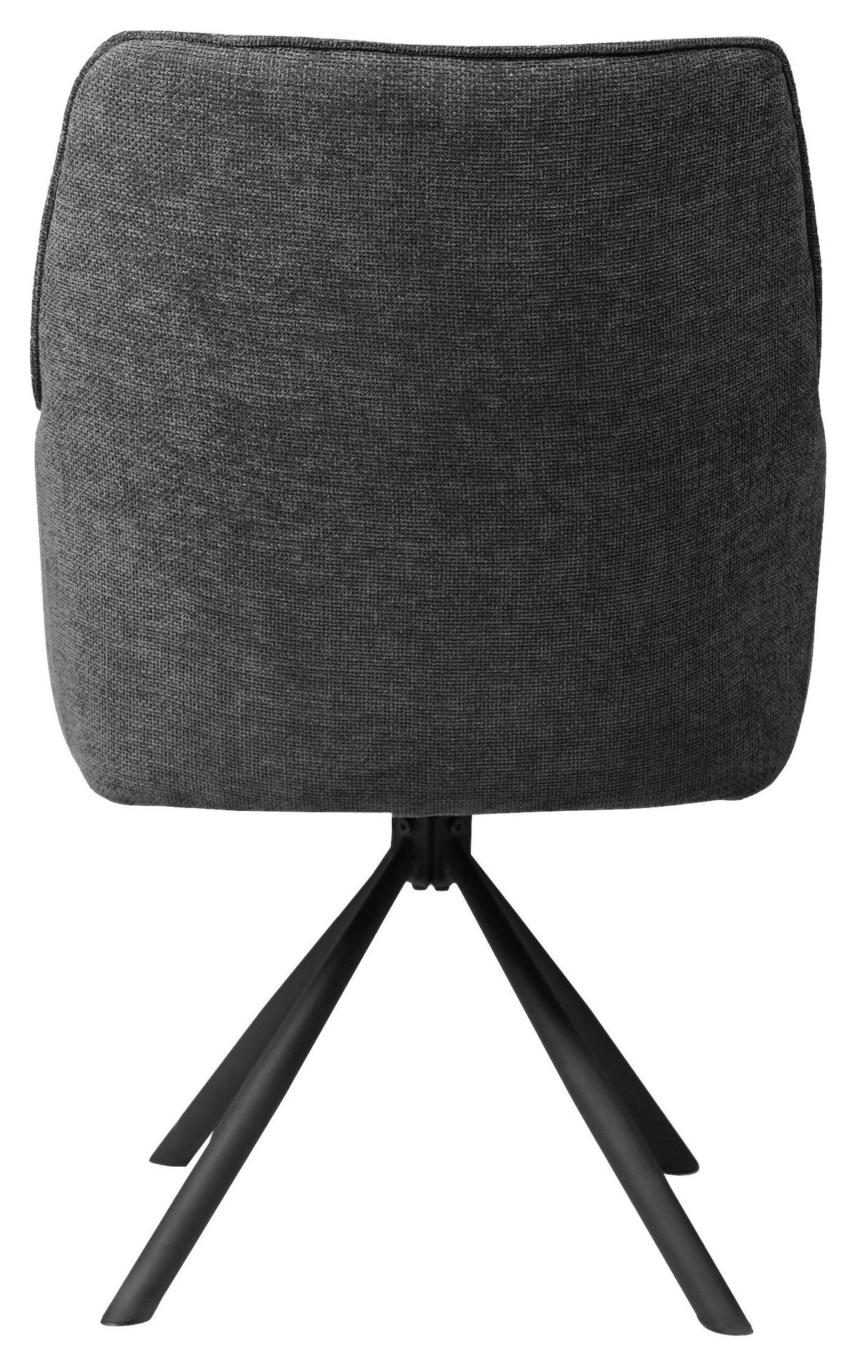 KRZESŁO Z PODŁOKIETNIKAMI JOSHUA - czarny/szary, Design, metal/tkanina (58/91/65cm) - Carryhome