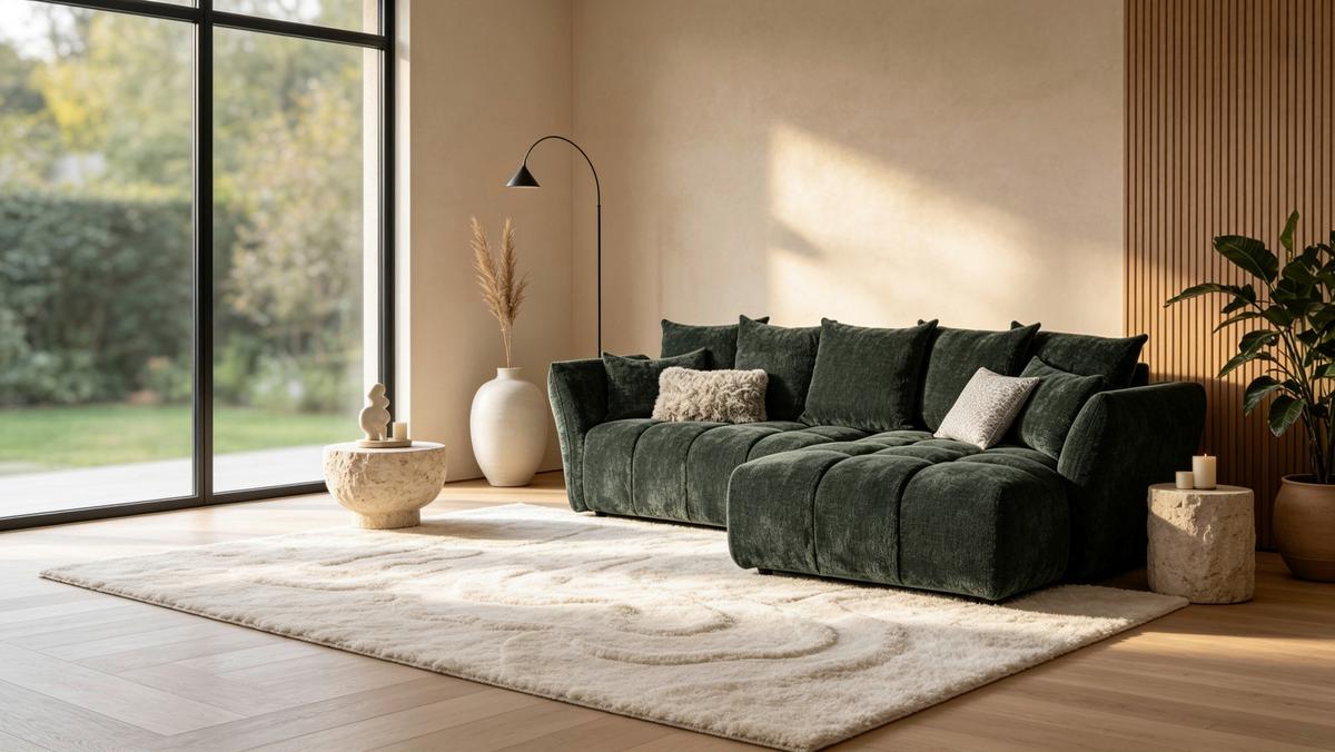 Canapea modulara CAMMELLIO - verde închis, Modern, textil (296/189cm) - Mömax