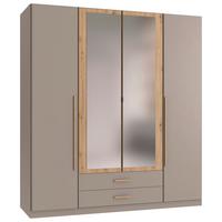 Drehtürenschrank Marburg Eiche Artisan/grau/sahara - Eiche Artisan/Grau, Konventionell, Glas/Holzwerkstoff (180/199/58cm) - Mömax