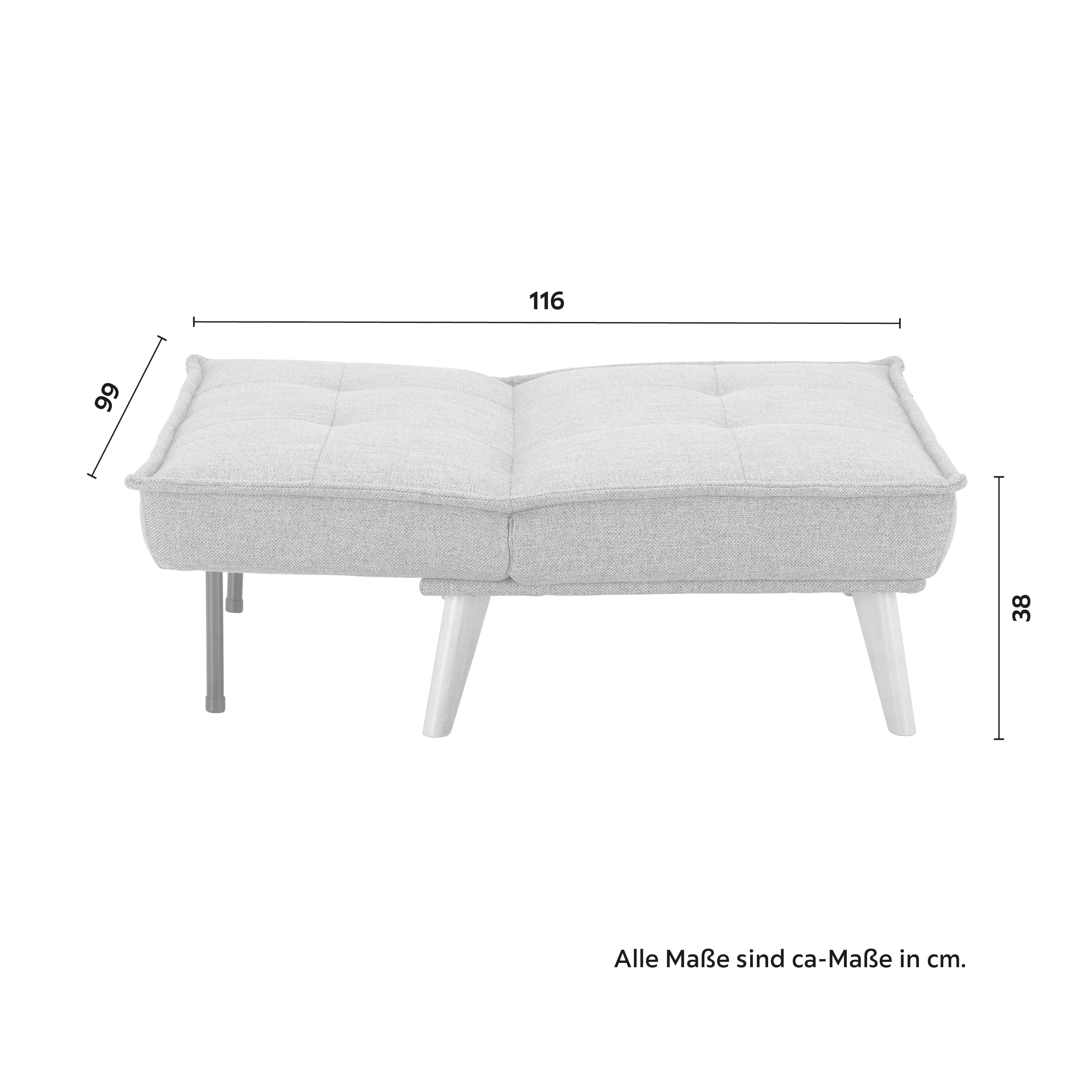 Schlafsessel Romeo Grau Webstoff - Grau, MODERN, Holz/Textil (99/83/84cm) - Bessagi Home