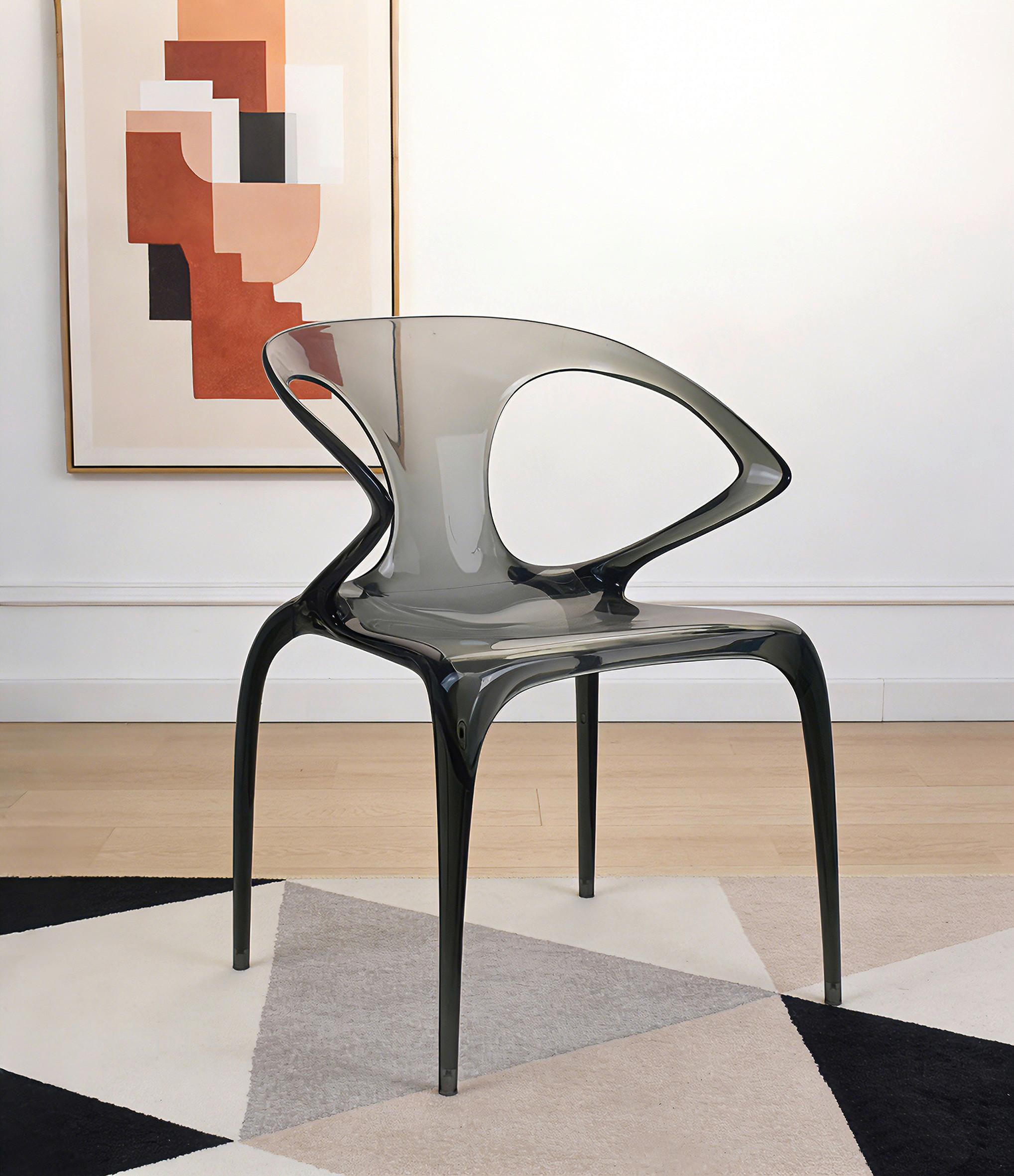 DESIGNFÅTÖLJ LIAS -TREND- - grå, Modern, plast (59/80/55cm) - Premium Living
