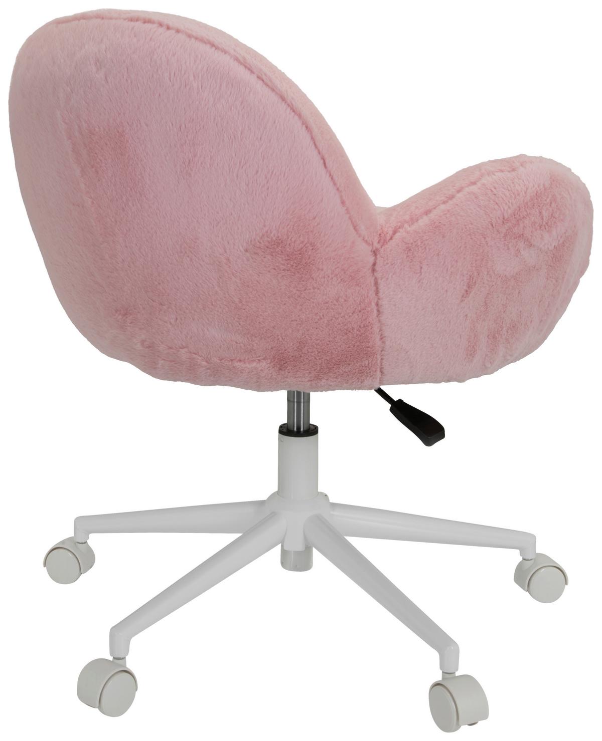 Jugenddrehstuhl Kiddy Teddy ca.65x79x64cm Teddystoff Rosa - Rosa/Weiß, MODERN, Kunststoff/Textil (65/79/64cm) - MID.YOU