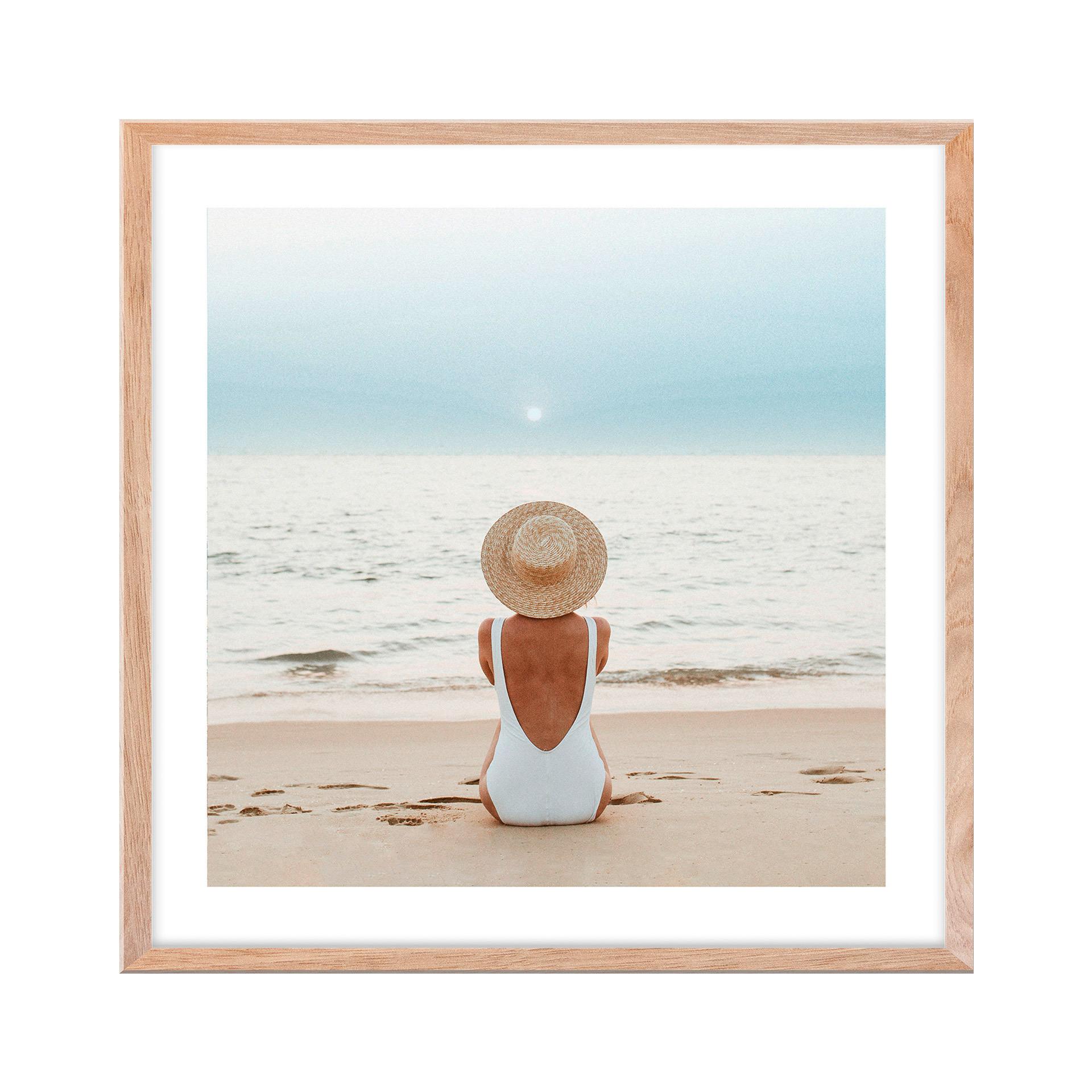 Bild Vous II ca. 30x30cm - Pastellblau/Eichefarben, Holzwerkstoff/Papier (30/30cm) - Modern Living