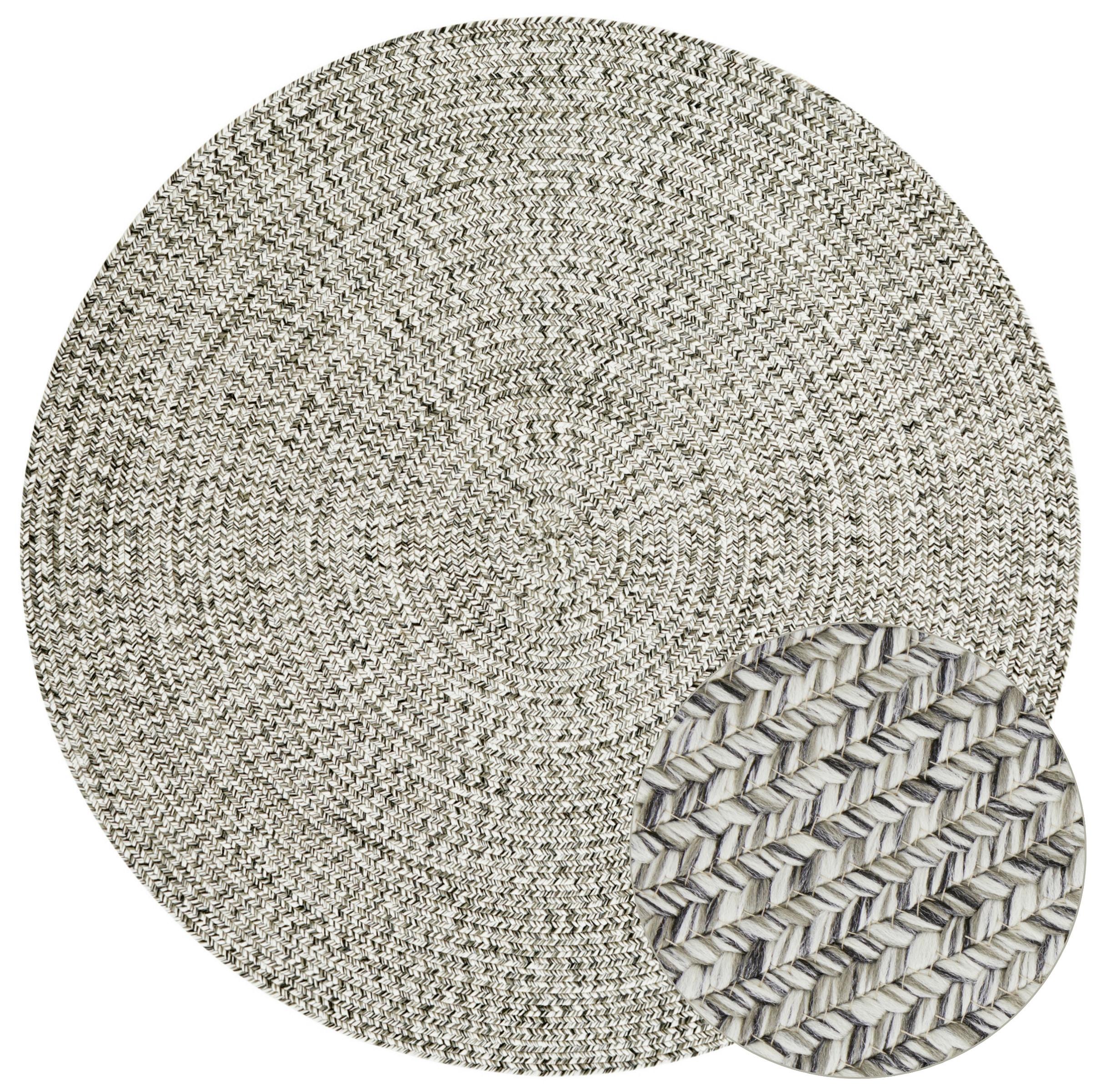 Outdoorteppich Trenzado Greige Ø ca. 200cm - Greige/Multicolor, Basics, Kunststoff (200cm) - Hanse Home