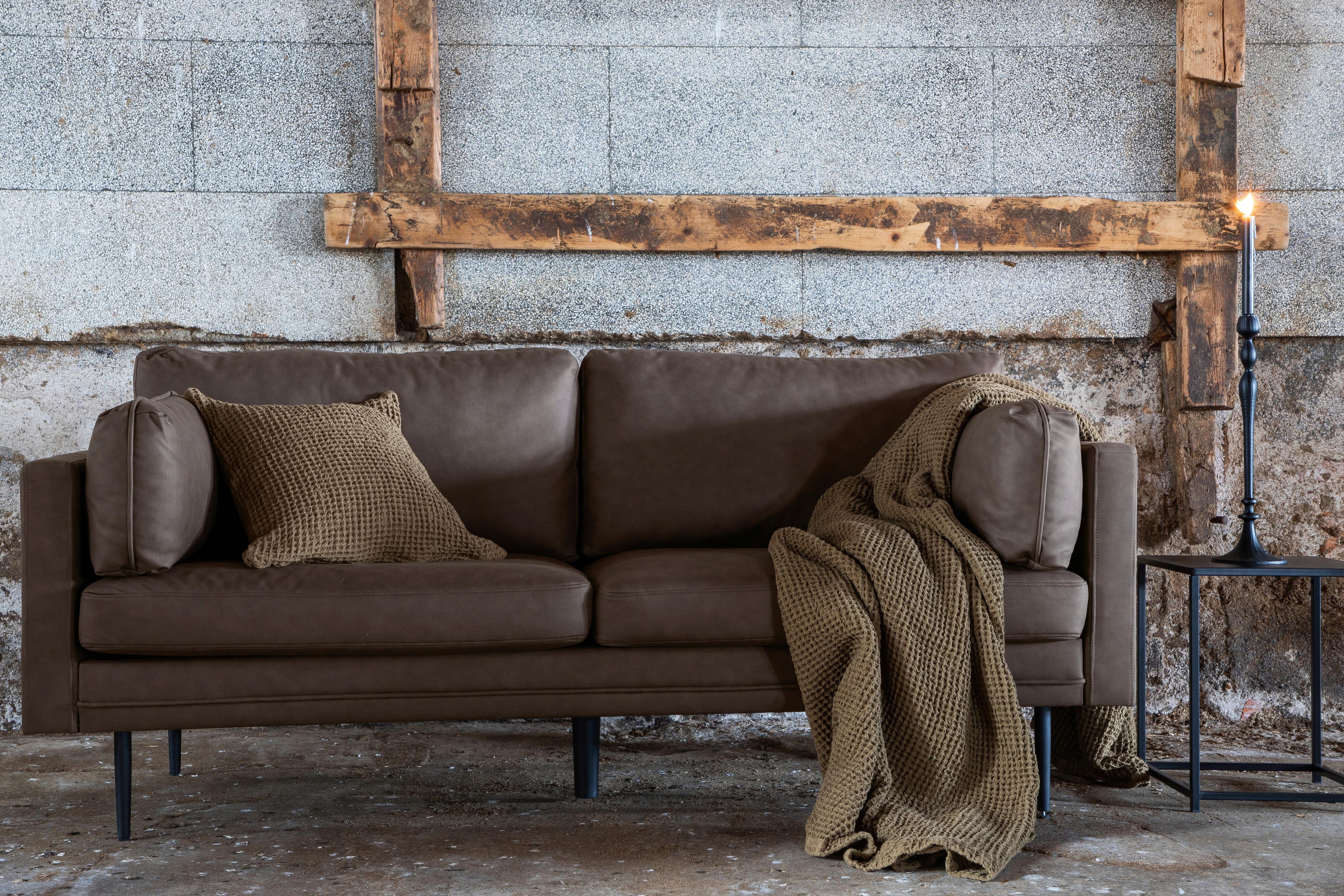 2-SITZER-SOFA BOOM - Schwarz/Braun, Design, Textil/Metall (203/84/90cm) - Livetastic