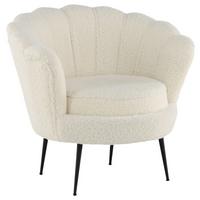 Sessel Calais Teddystoff ca. 83x76 cm Weiß - Schwarz/Weiß, Design, Textil/Metall (83/76/77cm) - Livetastic