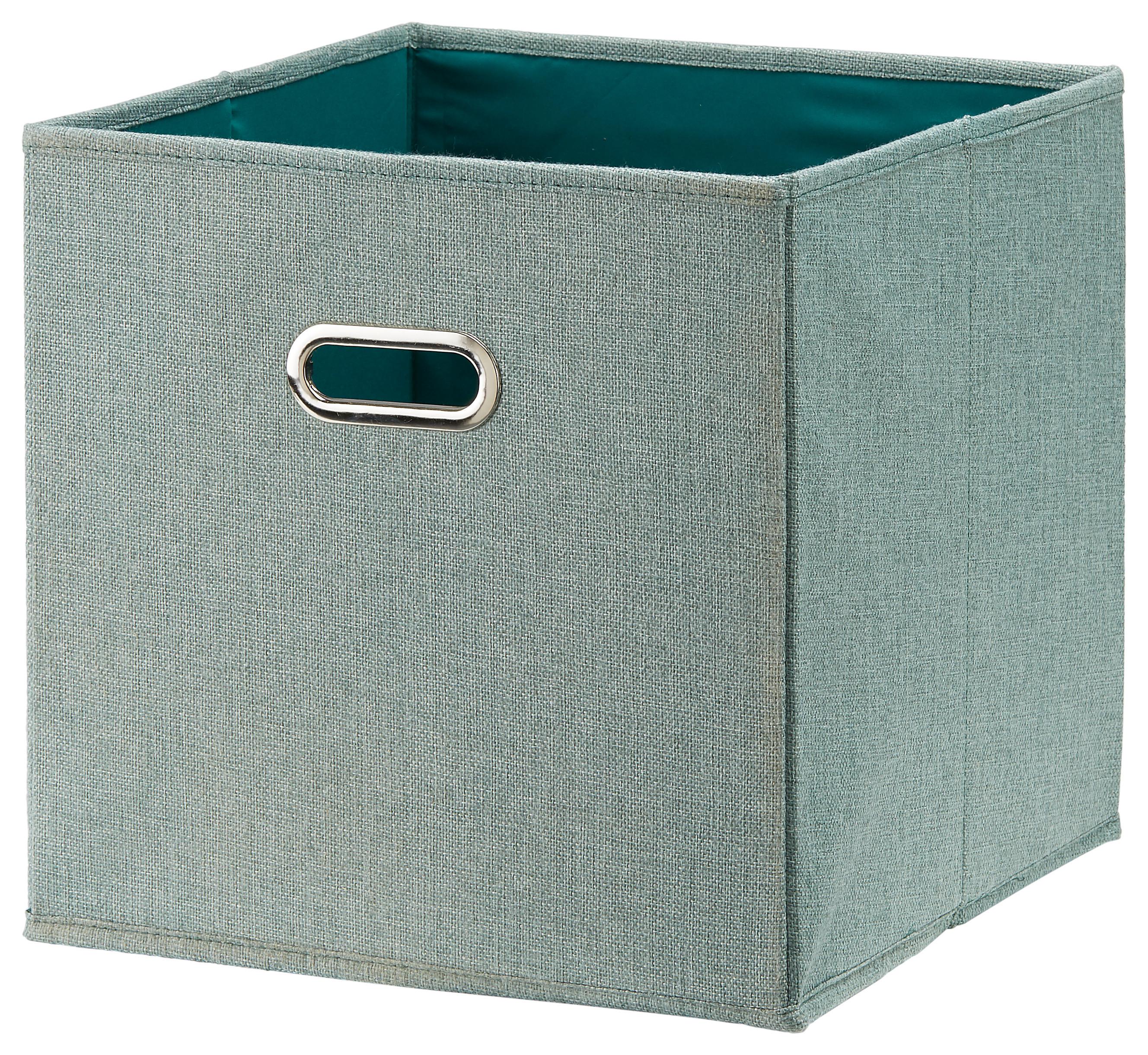 Faltbox Bobby ca. 34l - Grün, Modern, Karton/Textil (33/32/33cm) - Premium Living