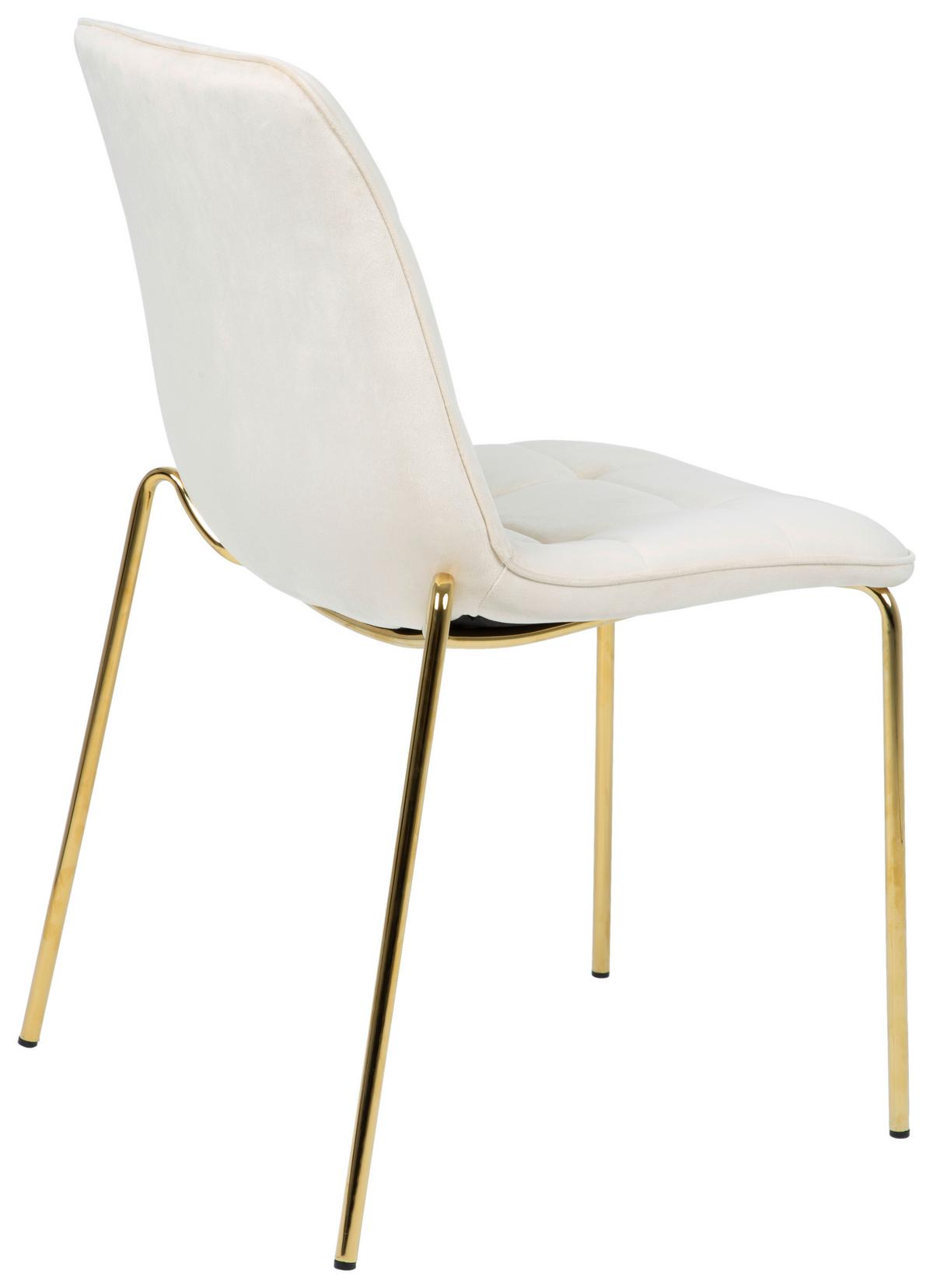 KRZESŁO MEGA - beżowy/kolor złoty, Lifestyle, metal/drewno (57/83/60cm) - MID.YOU