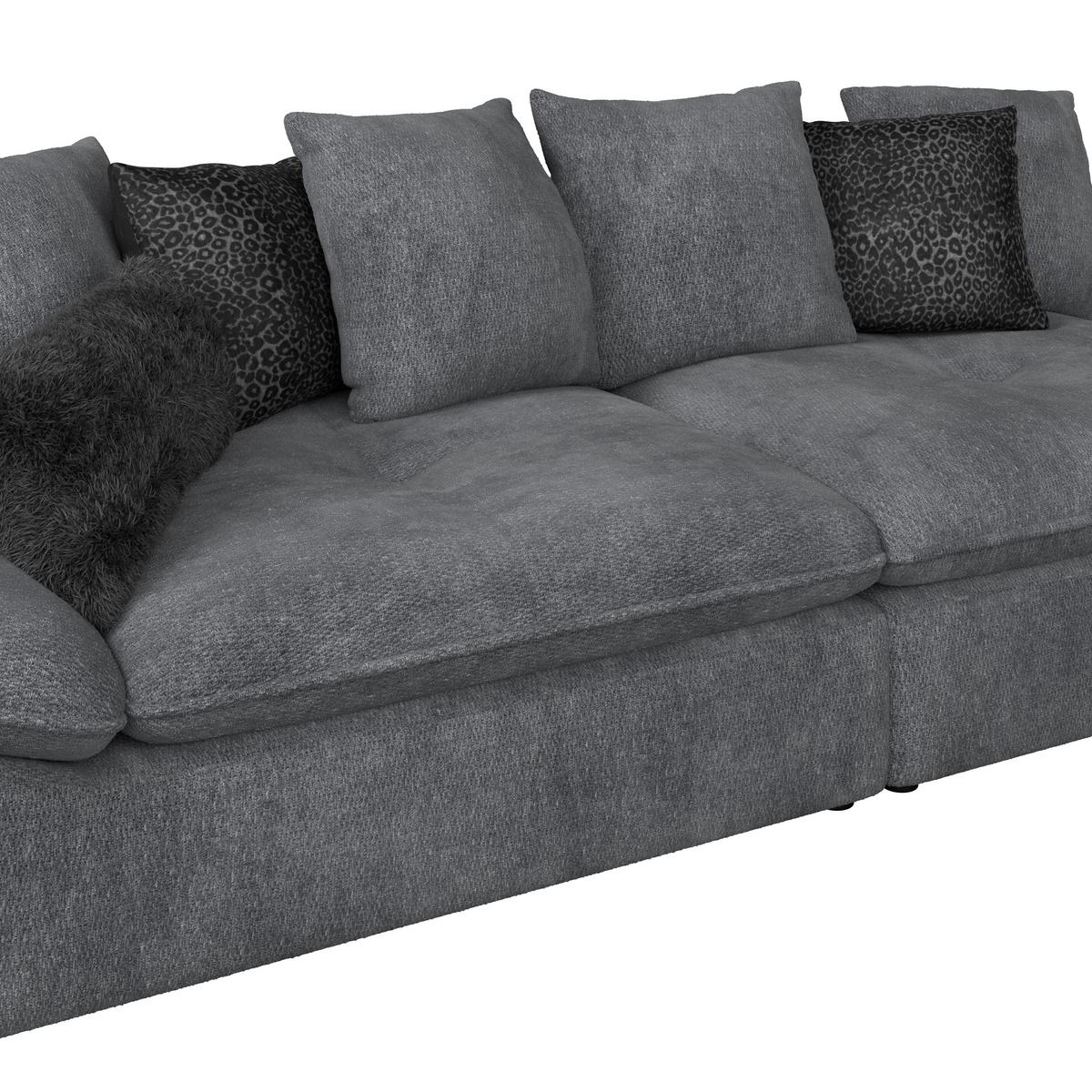 CANAPEA BIGSOFA DIUN - antracit/negru, Trend, textil (310/76-90/124cm) - Luca Bessoni