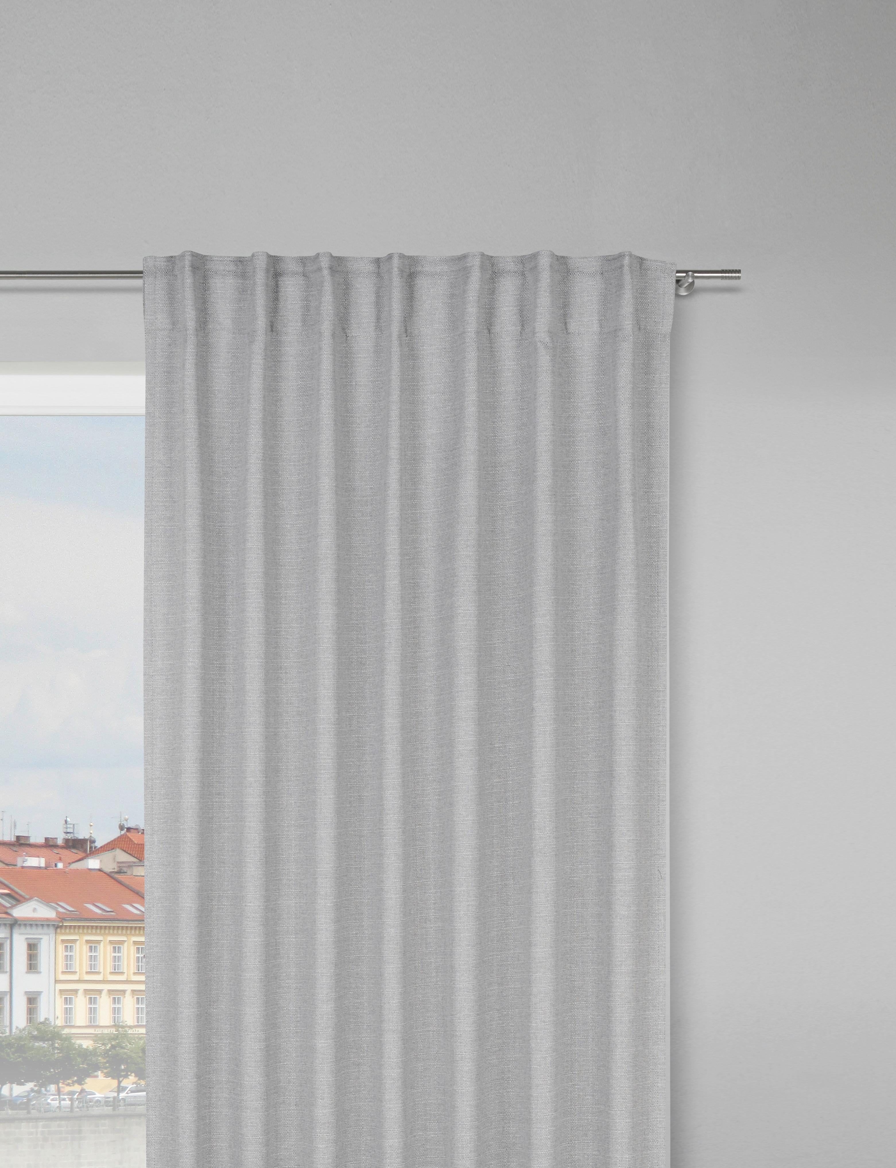 SOLSKYDDSGARDIN ALFI - ljusgrå, Klassisk, textil (135/255cm) - Modern Living