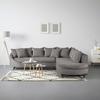Ecksofa Axel Graphitfarben - Graphitfarben/Schwarz, MODERN, Textil/Metall (291/87/250cm) - Mömax
