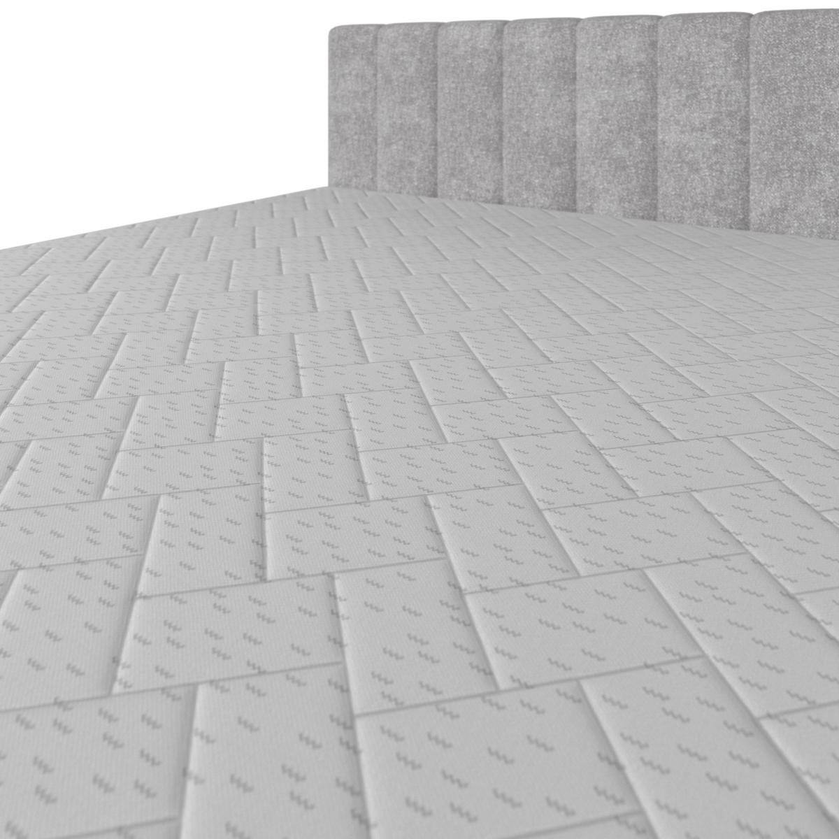 Boxbett Mala ca. 180x200 cm Hellgrau mit Topper - Hellgrau/Schwarz, MODERN, Holz/Holzwerkstoff (180/200cm) - Bessagi Home