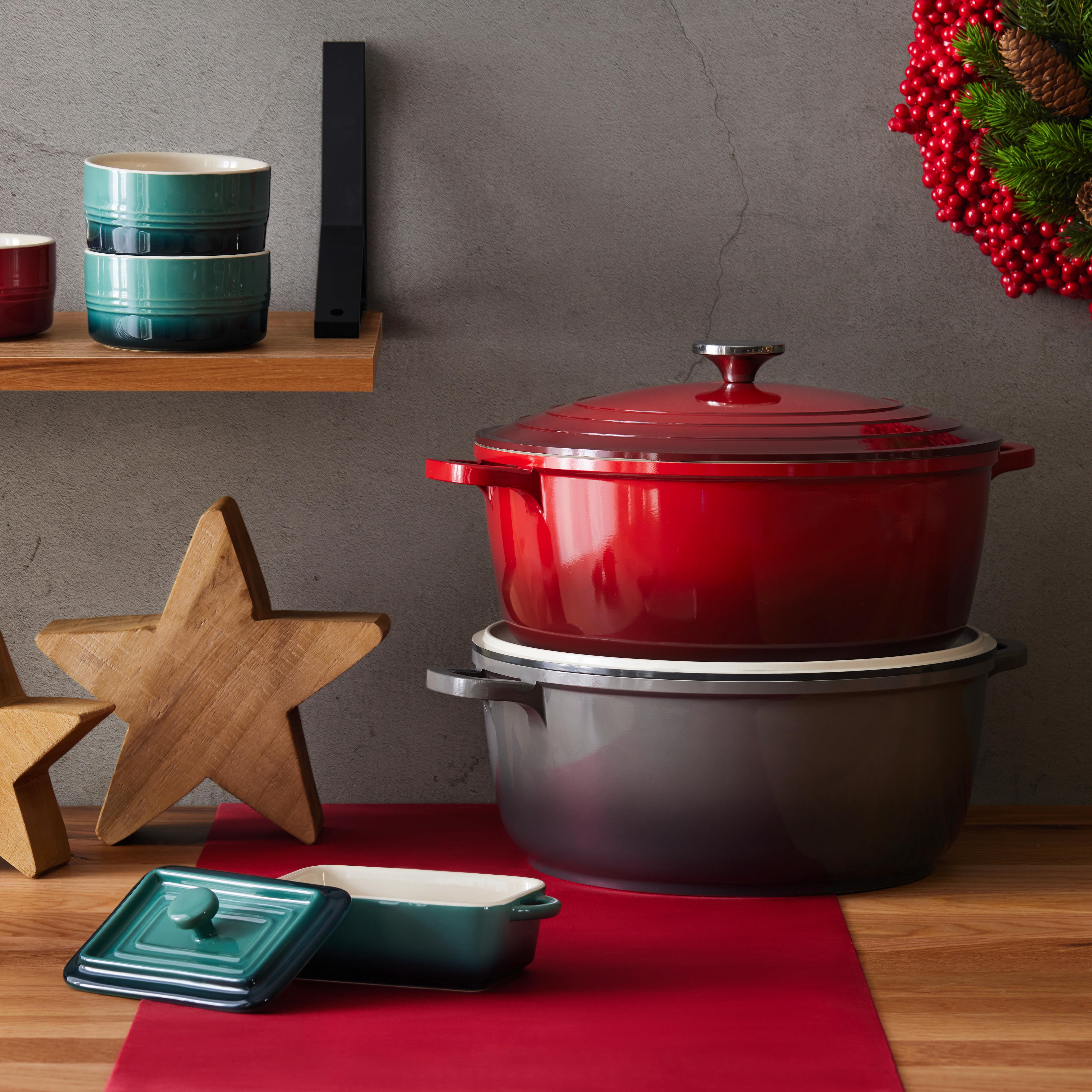Bratentopf Elisa L Rot - Rot, Konventionell, Metall (28/12cm) - Modern Living
