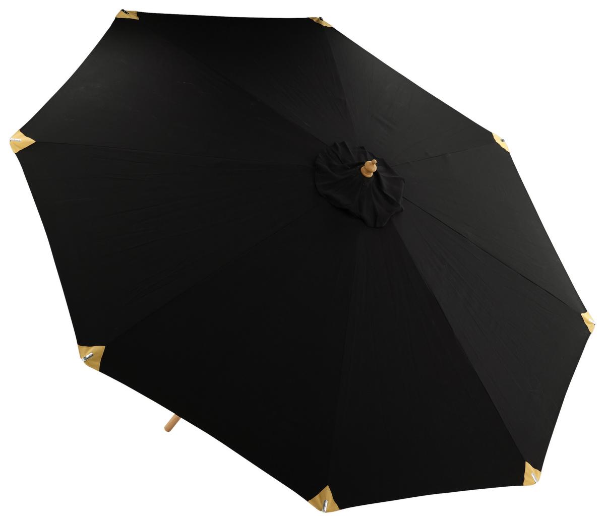 Sonnenschirm Nypo ca. 330 cm Schwarz - Schwarz, KONVENTIONELL (330/258/330cm) - Gardenson
