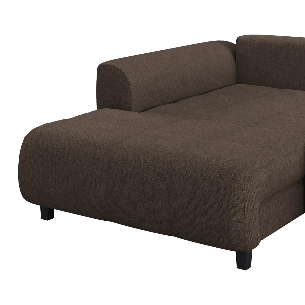 Kutna Garnitura Mendoza - tamno smeđa/crna, Design, tekstil/drvo (197/309cm) - Modern Living