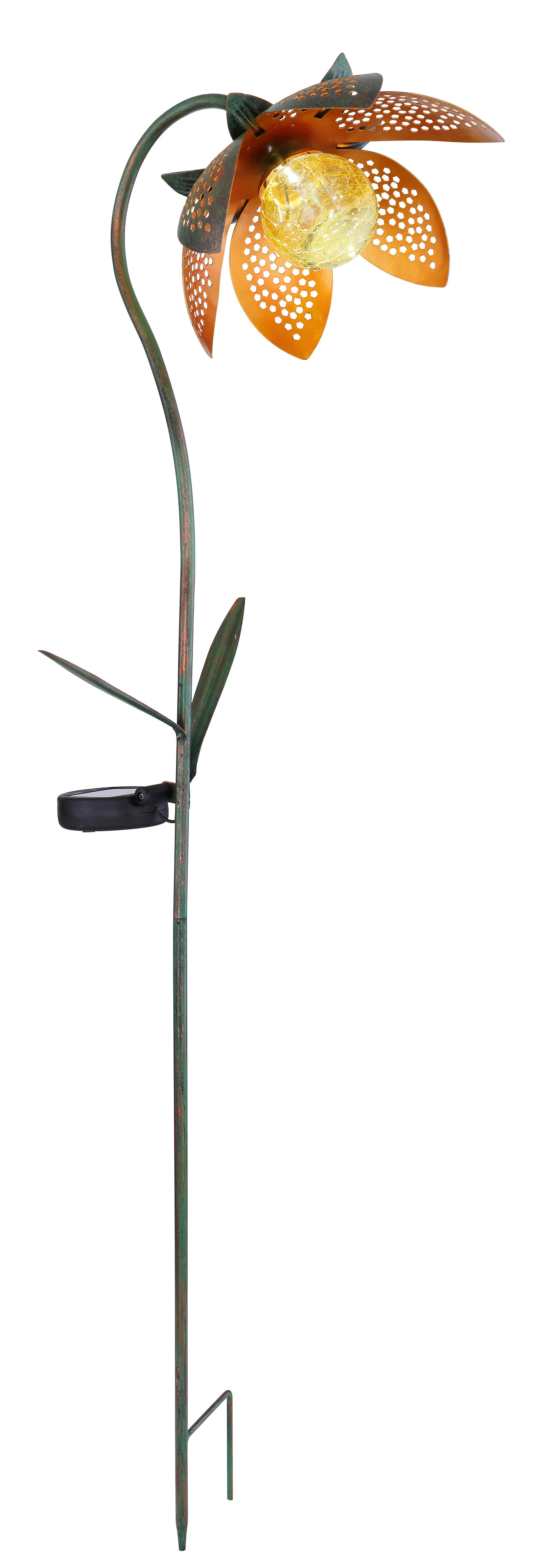 Solarleuchte Grün/Goldfarben max. 0,06 W - Orange, Basics, Glas (25/15/90cm) - Globo