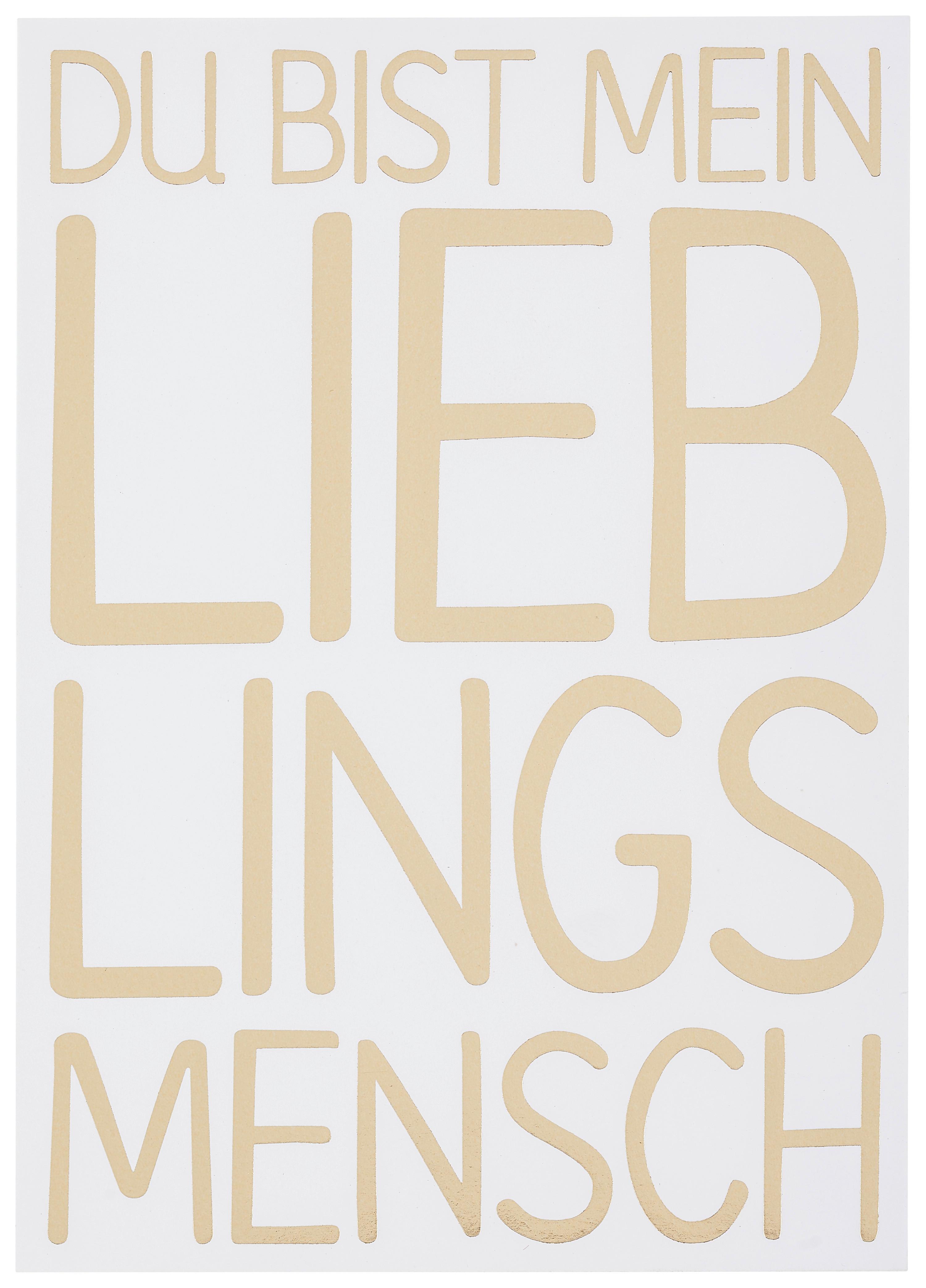 POSTKARTE GOLD - Goldfarben/Schwarz, MODERN, Papier (10,5/14,8cm)