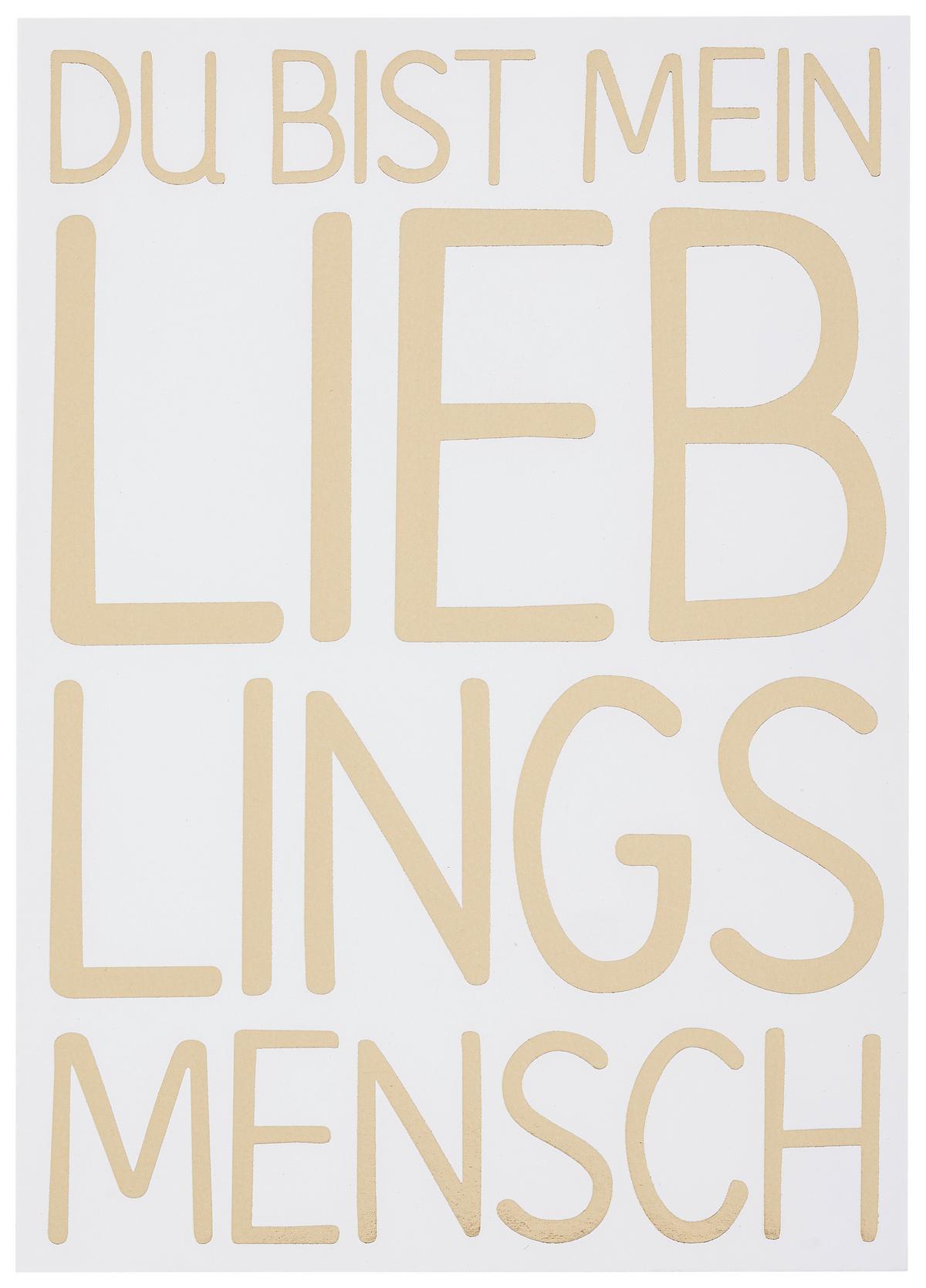 POSTKARTE GOLD - Goldfarben/Schwarz, MODERN, Papier (10,5/14,8cm)