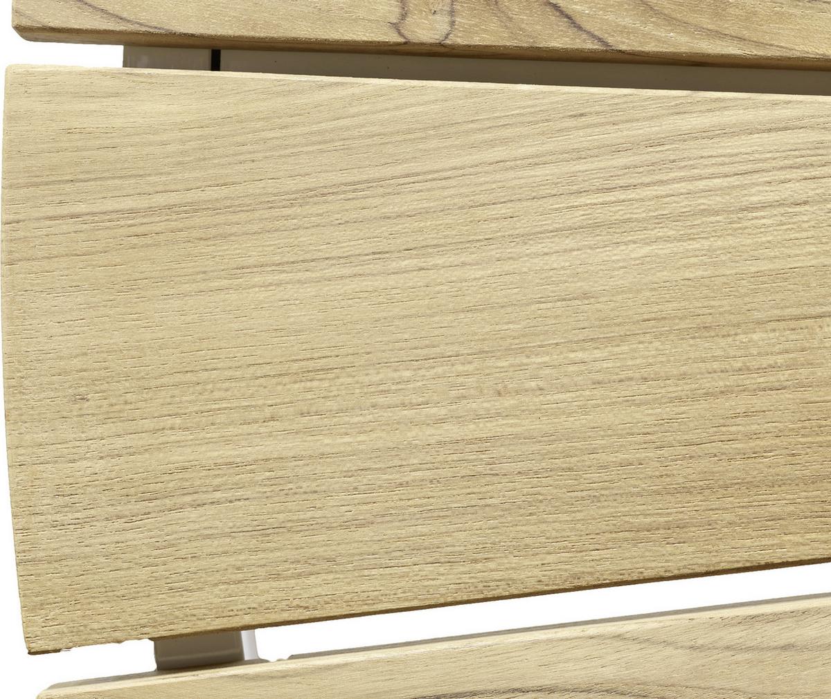 Gartentisch Ellen Teakfarben rostfrei Ø ca. 110cm - Weiß Hochglanz/Weiß, KONVENTIONELL, Holz/Metall (110/74/110cm) - Gardenson
