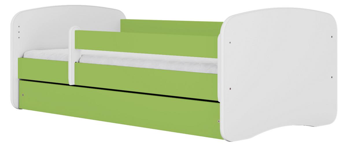 Otroška Postelja Babydreams, Bela, Zelena, 80x160cm - zelena/bela, Moderno, tekstil/leseni material (80/160cm) - MID.YOU