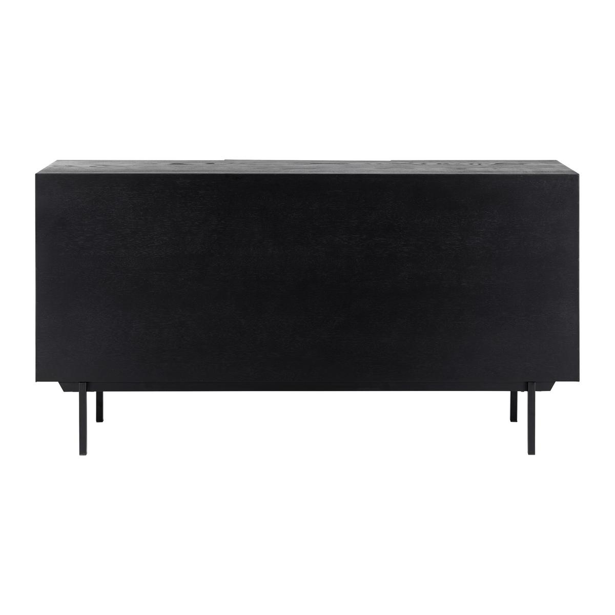 Komoda Roma, Črna, Strukturirana - črna, Moderno, kovina/les (150/78/40cm) - Bessagi Home