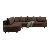 Ecksofa Axel Braun - Schwarz/Braun, MODERN, Textil/Metall (250/87/291cm) - Mömax