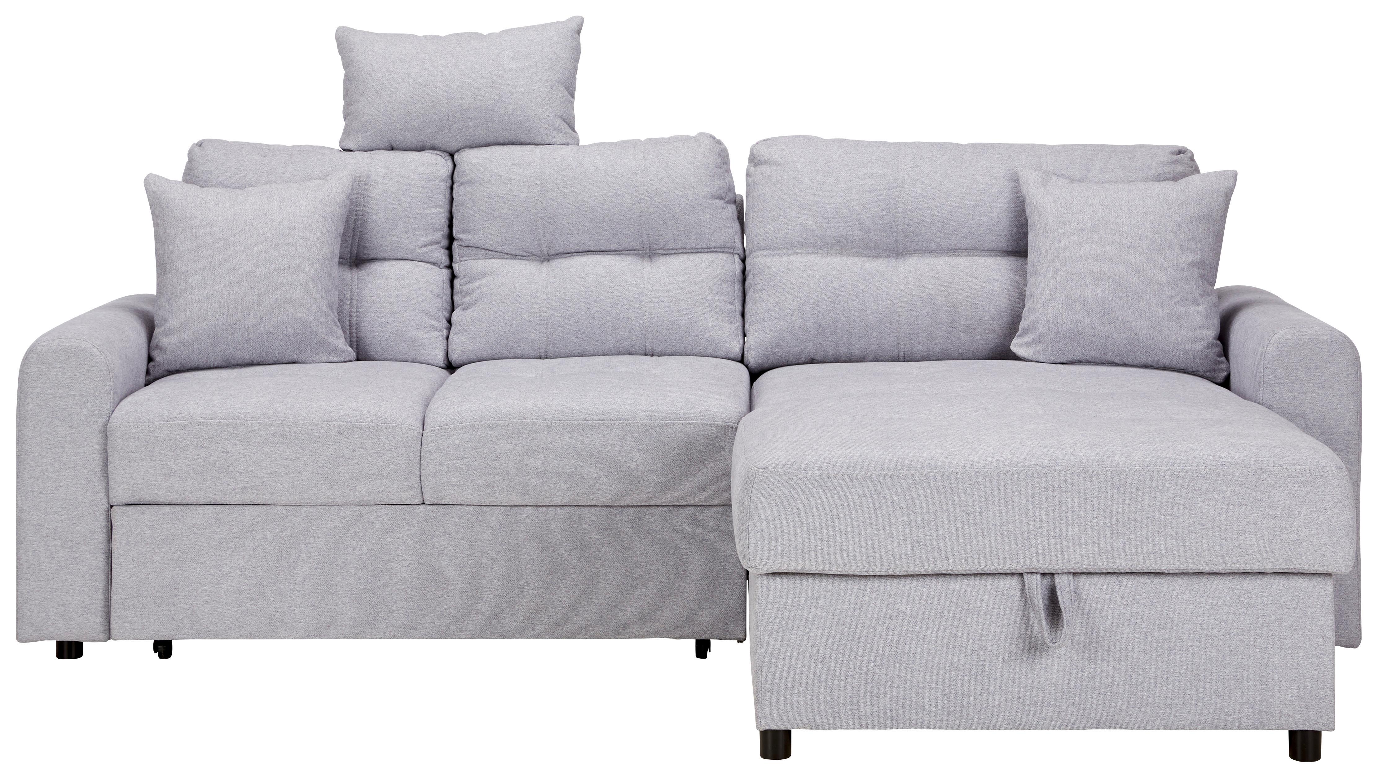 Ecksofa in Grau mit Schlaffunktion - Schwarz/Grau, Modern, Kunststoff/Textil (232/89/153cm) - Modern Living