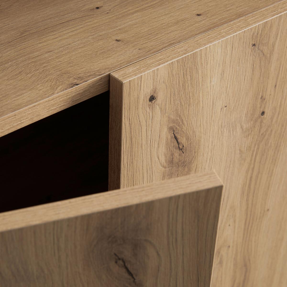 Sideboard Amarito in Weiss HG/Eiche Artisan - Weiss Hochglanz/Eiche Artisan, Konventionell, Holzwerkstoff (210/101/42cm) - Mömax