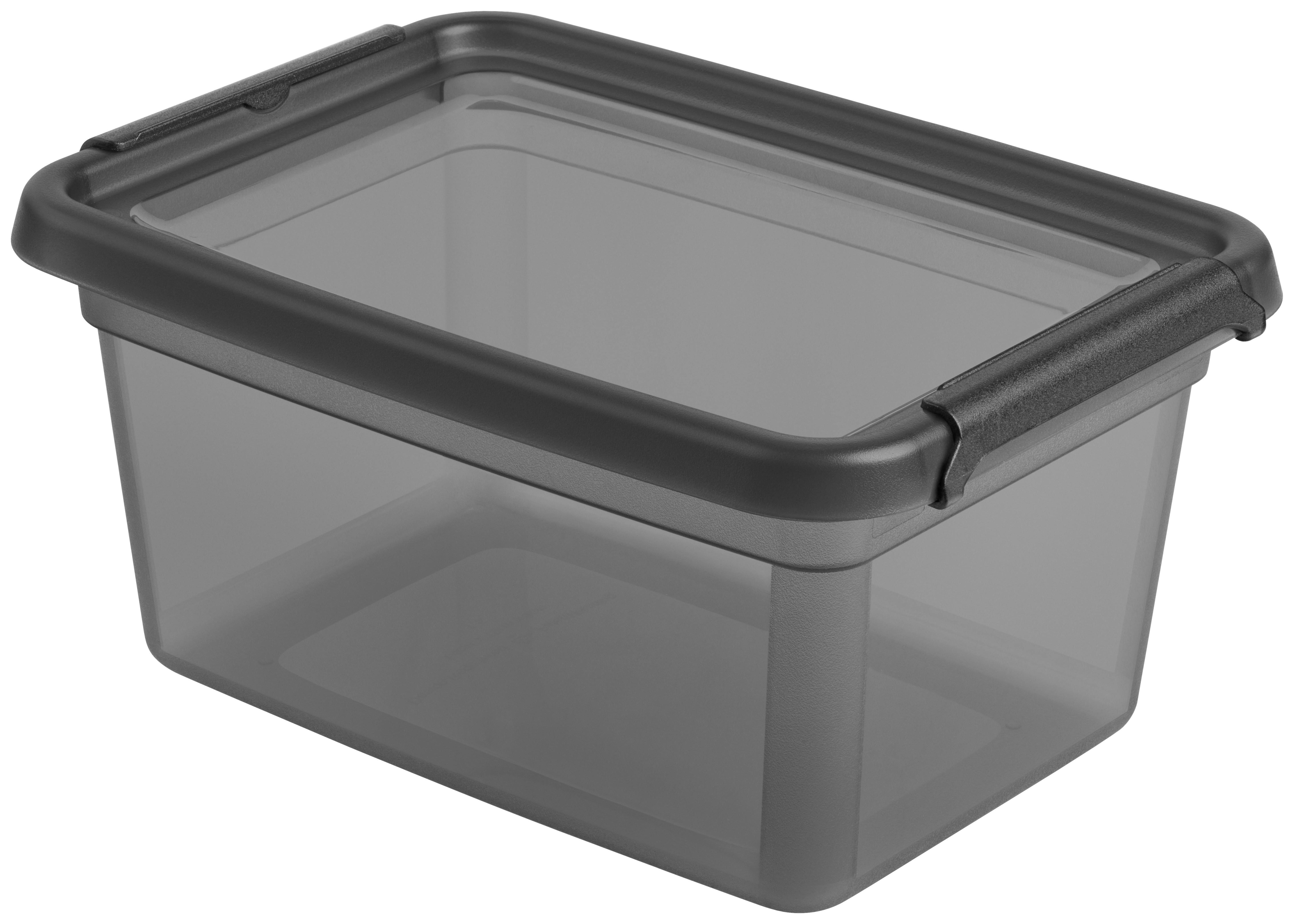 Aufbewahrugsbox Blacky in Schwarz ca. 1,5l - Transparent/Schwarz, Modern, Kunststoff (14/19/9cm) - Premium Living