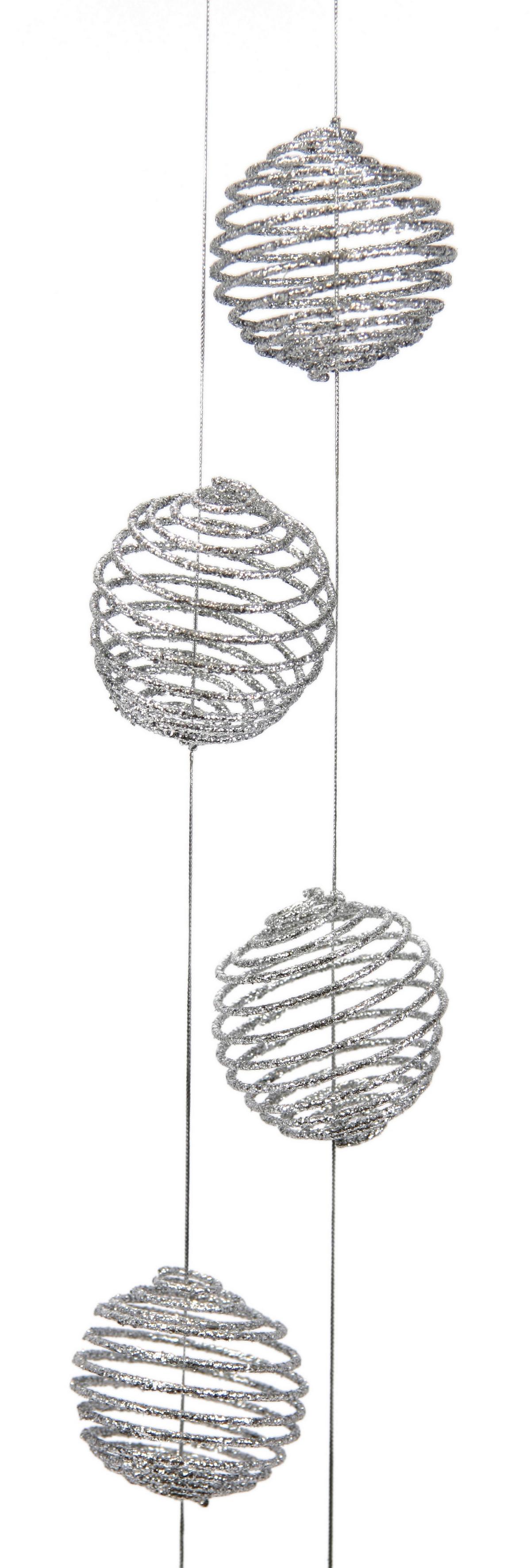 ZAWIESZKA DEKORACYJNA 244263SI - masa perłowa, Basics, metal (5/100cm) - X-Mas