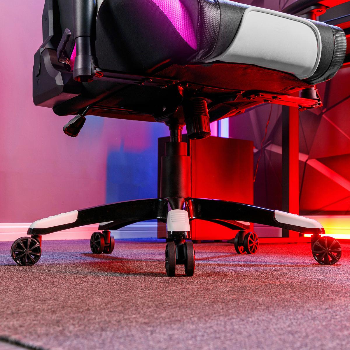 Gamingstuhl Agility Esports ca. 66x128 cm Schwarz m. LED - Schwarz/Grau, MODERN, Kunststoff/Textil (66/128/59,9cm) - X Rocker