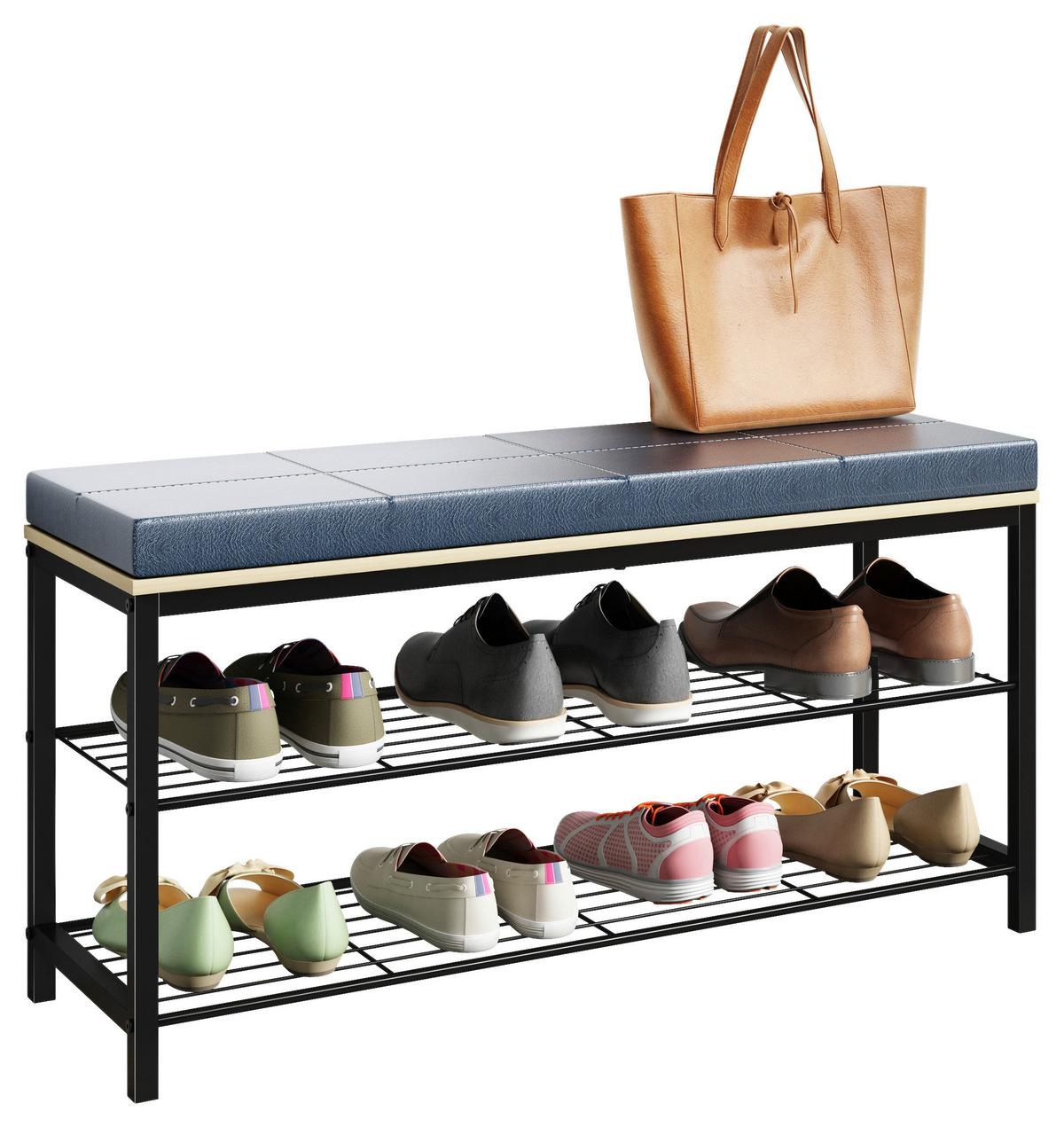 SCHUHREGAL TALIRO SB - Honigeiche/Schwarz, Design, Holzwerkstoff/Metall (90/48/30cm) - MID.YOU