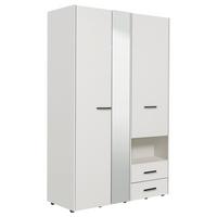 Kleiderschrank in Weiß - Schwarz/Weiß, KONVENTIONELL, Holzwerkstoff/Kunststoff (127,5/205,5/54cm) - Mömax
