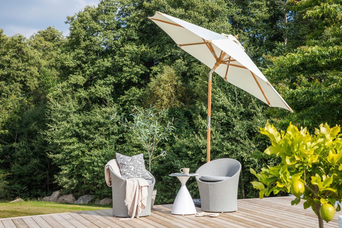 SONNENSCHIRM CEROX - Weiß, KONVENTIONELL (270/250cm) - Gardenson