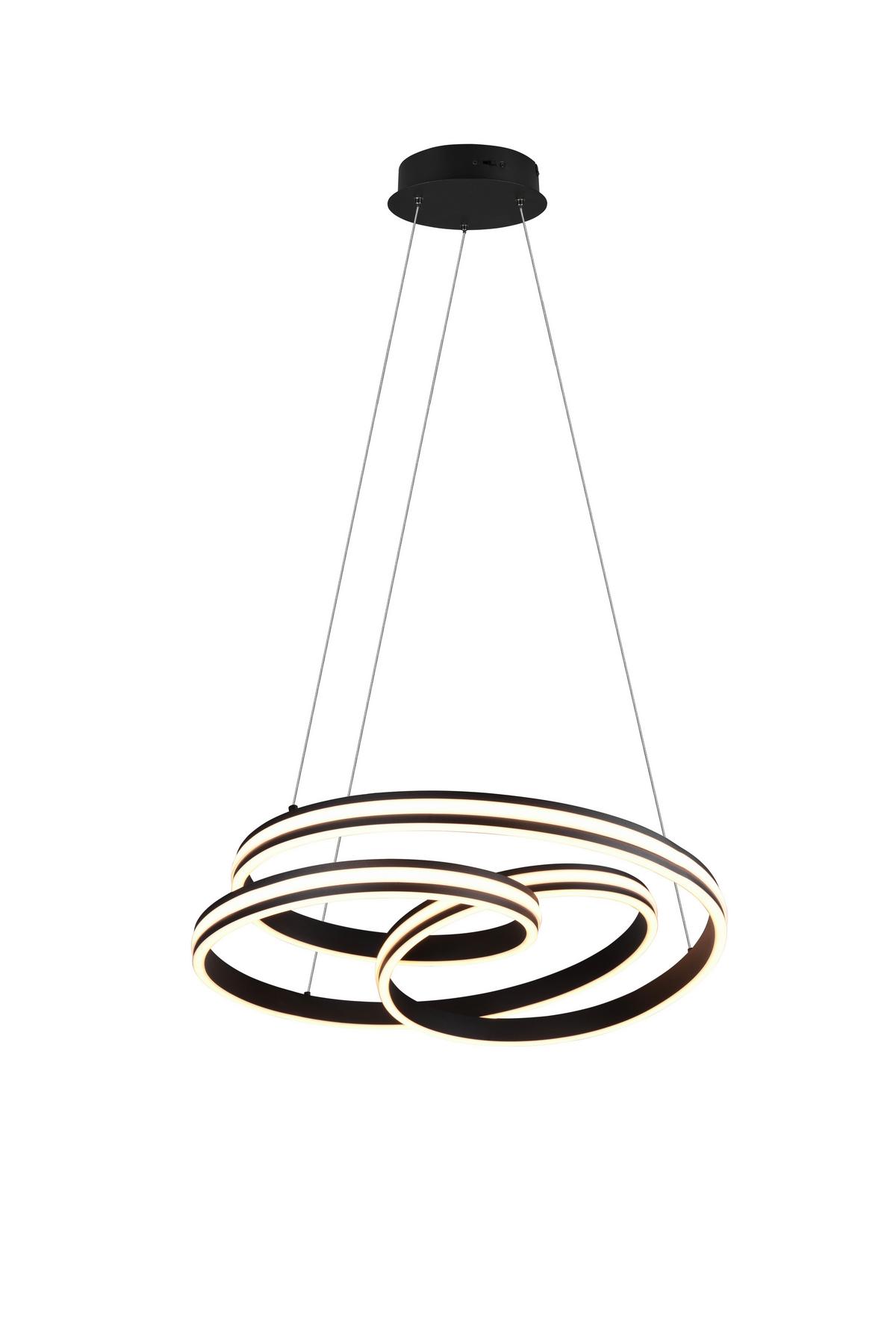 LED-Hängeleuchte Nuria Schwarz max. 60 Watt - Schwarz, Basics, Metall (60/150cm) - Trio Leuchten