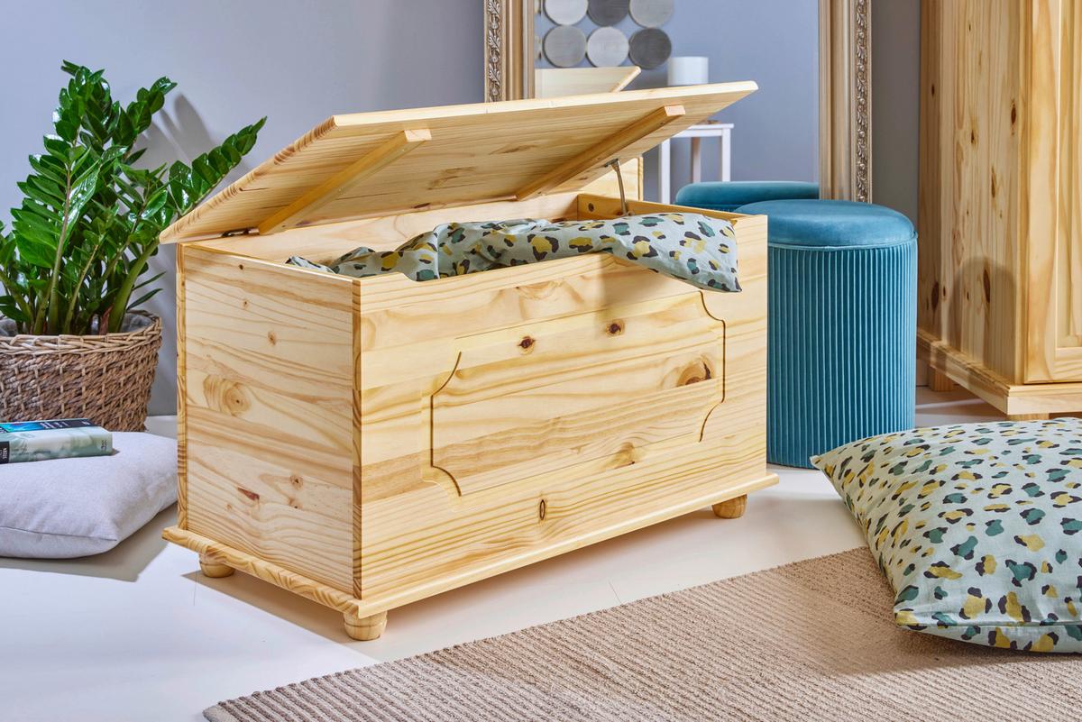Truhe Emel Kiefer - Naturfarben, Basics, Holz (89/53/47cm) - MID.YOU