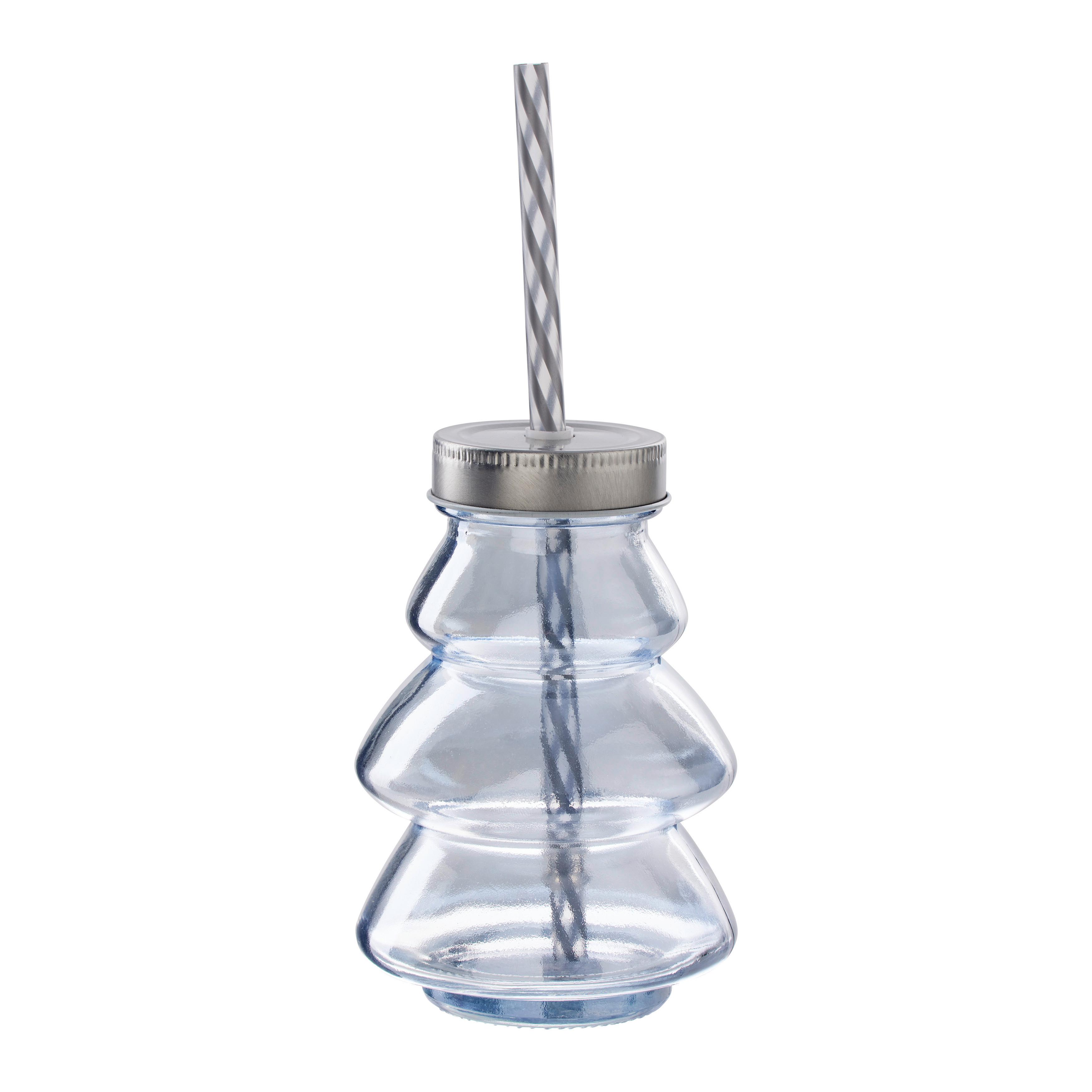 Trinkflasche Jeannine Silberfarben - Silberfarben, KONVENTIONELL, Glas/Kunststoff (8/11cm) - Modern Living