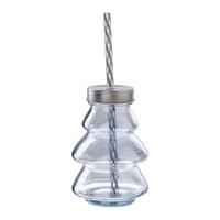 Trinkflasche Jeannine Silberfarben - Silberfarben, KONVENTIONELL, Glas/Kunststoff (8/11cm) - Modern Living