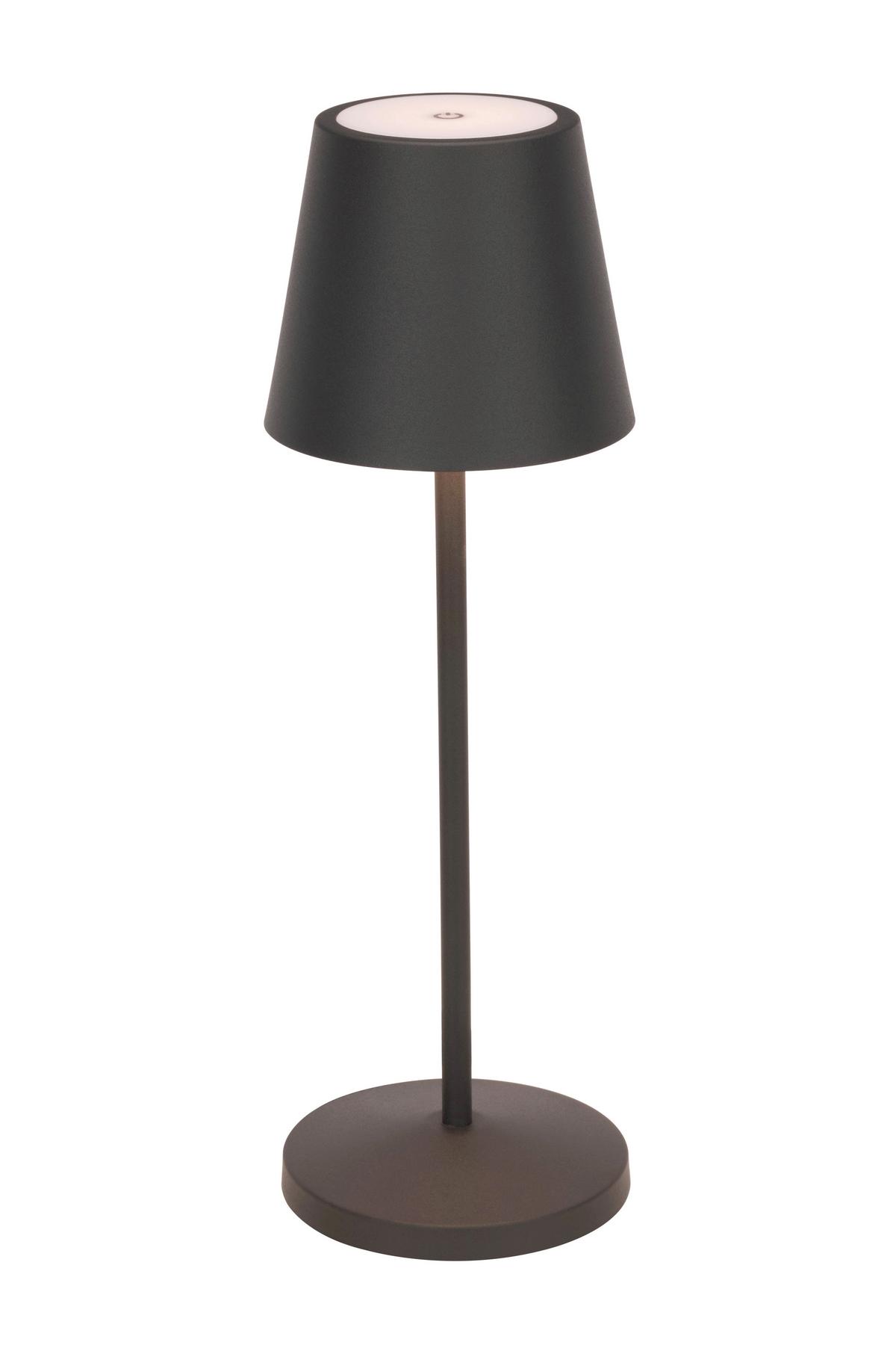 LAMPA STOŁOWA Z AKUMULATOREM DENVER *SBN* - szary, Konventionell, metal (11/35cm) - Novel