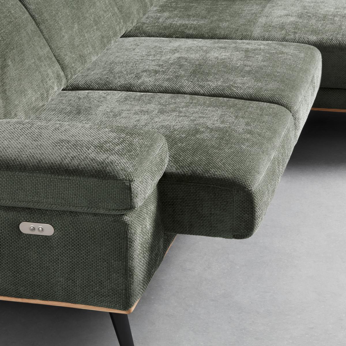 Sarokkanapé Royce - olívazöld, Modern, textil (283/81-105/194cm) - Premium Living